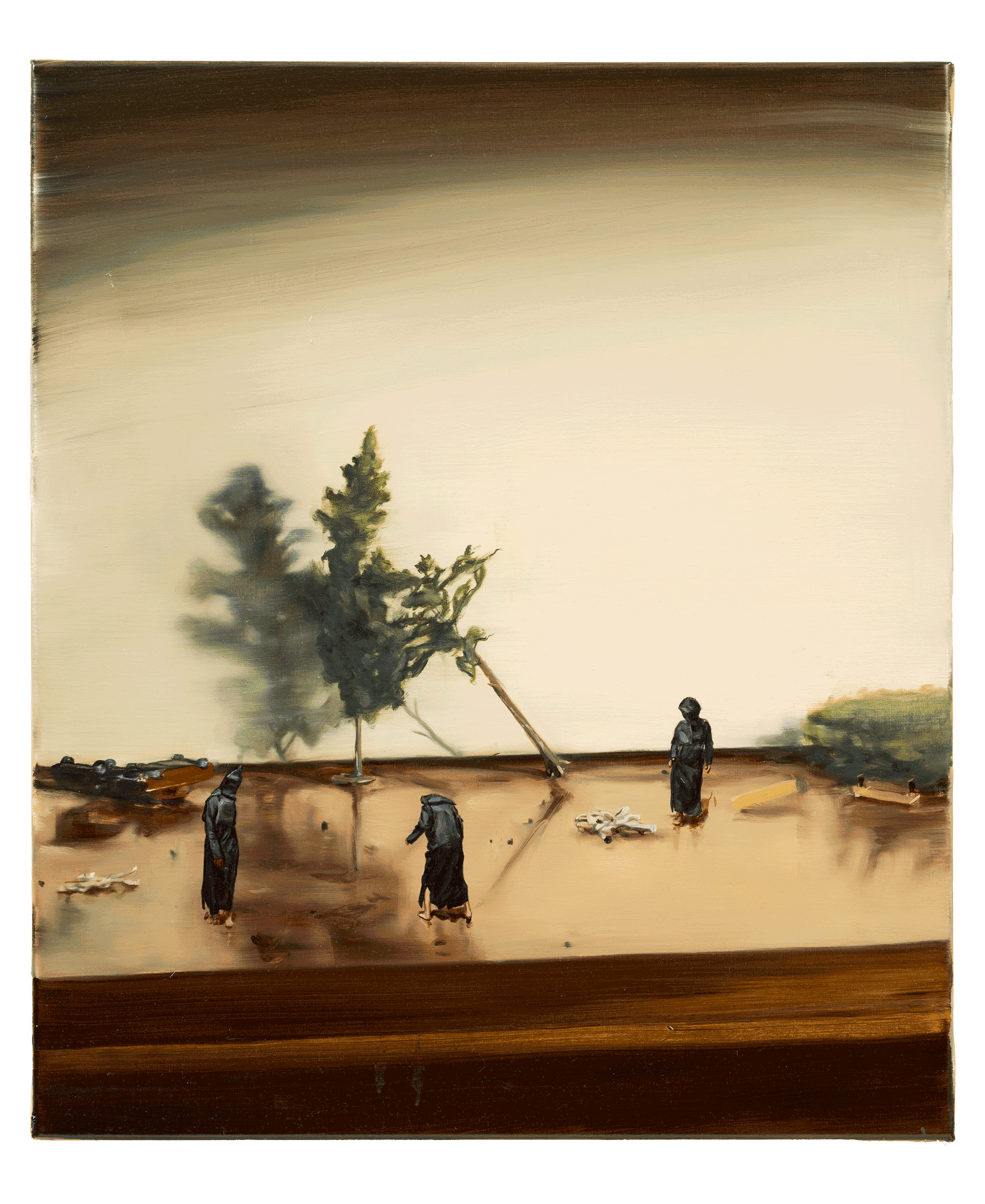 A painting by Michaël Borremans, titled Black Mould / Disaster, dated 2015.