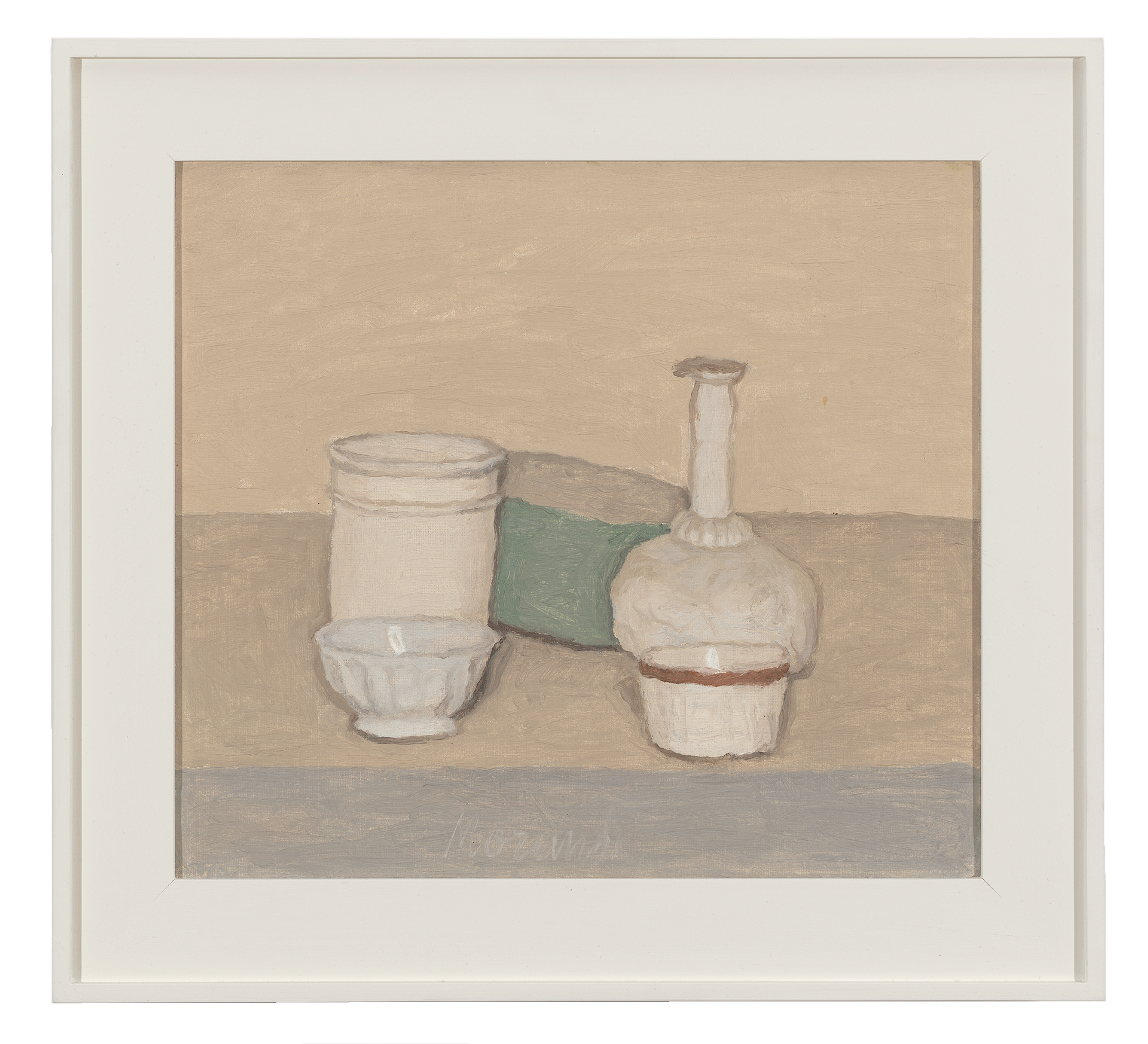 A painting by Giorgio Morandi titled Natura morta (Still Life), dated 1952.