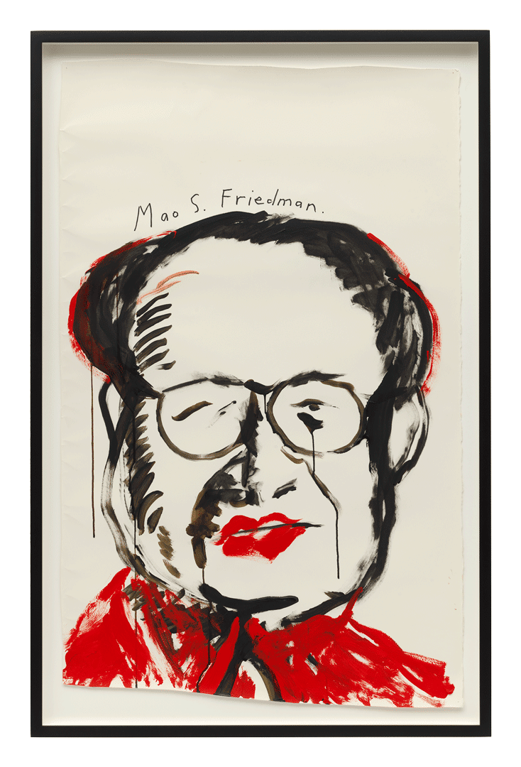 A work on paper by Raymond Pettibon, titled No Title (Mao S. Friedman.), dated 2019.