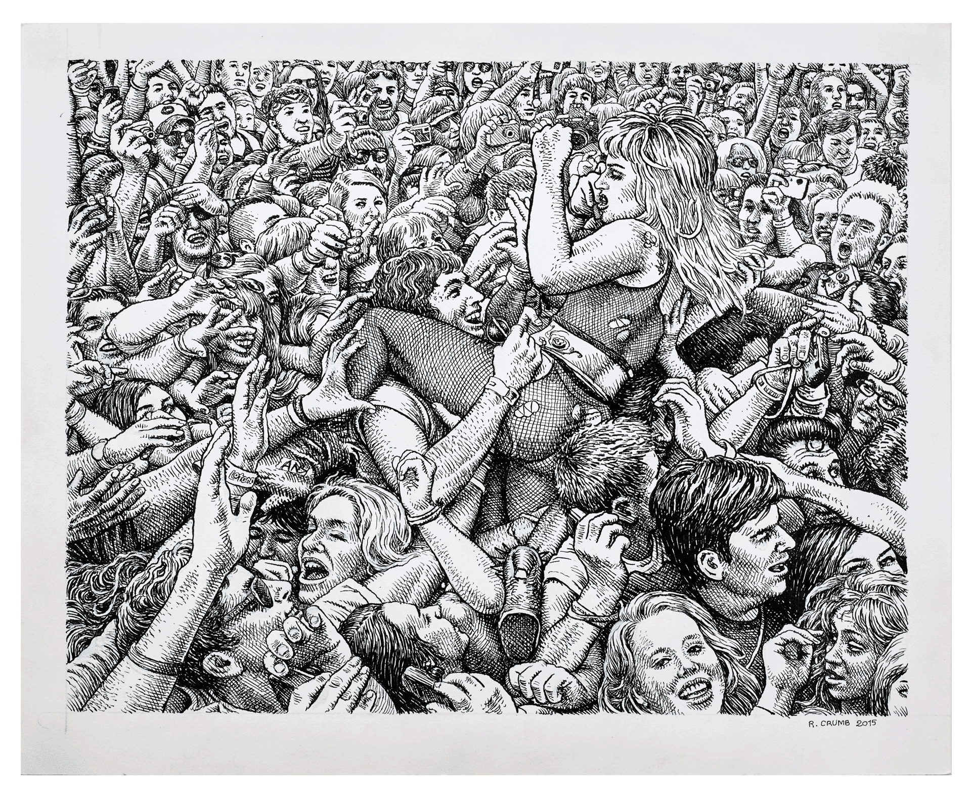 An untitled drawing by R. Crumb, dated 2015.