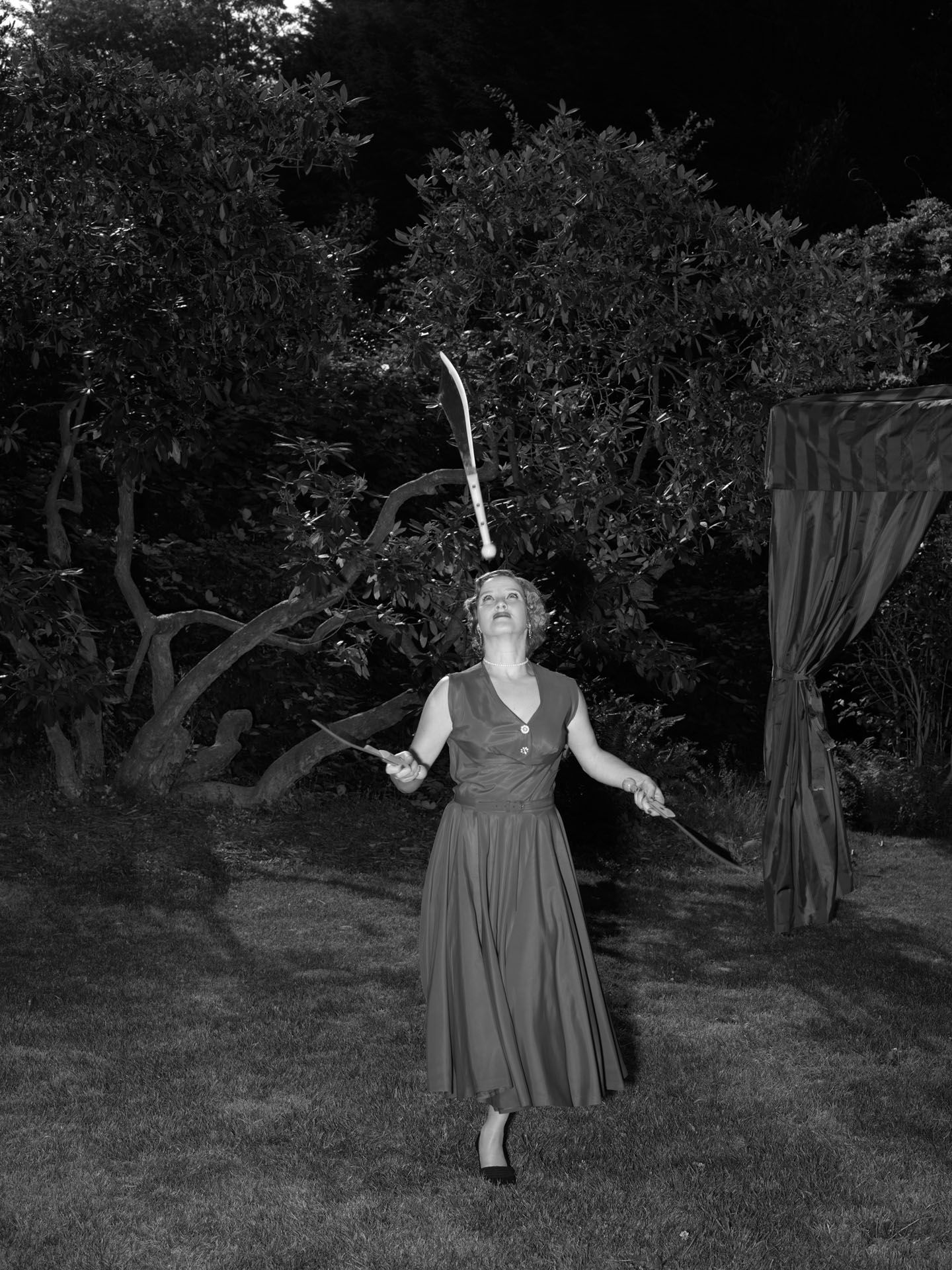 A photograph by Stan Douglas, titled Juggler, 1946, dated 2010. 