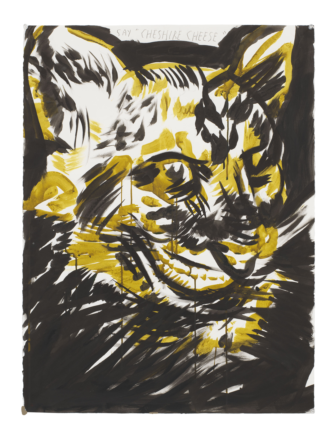 A work on paper by Raymond Pettibon, titled No Title (Say "Chesire cheese"), dated 2019