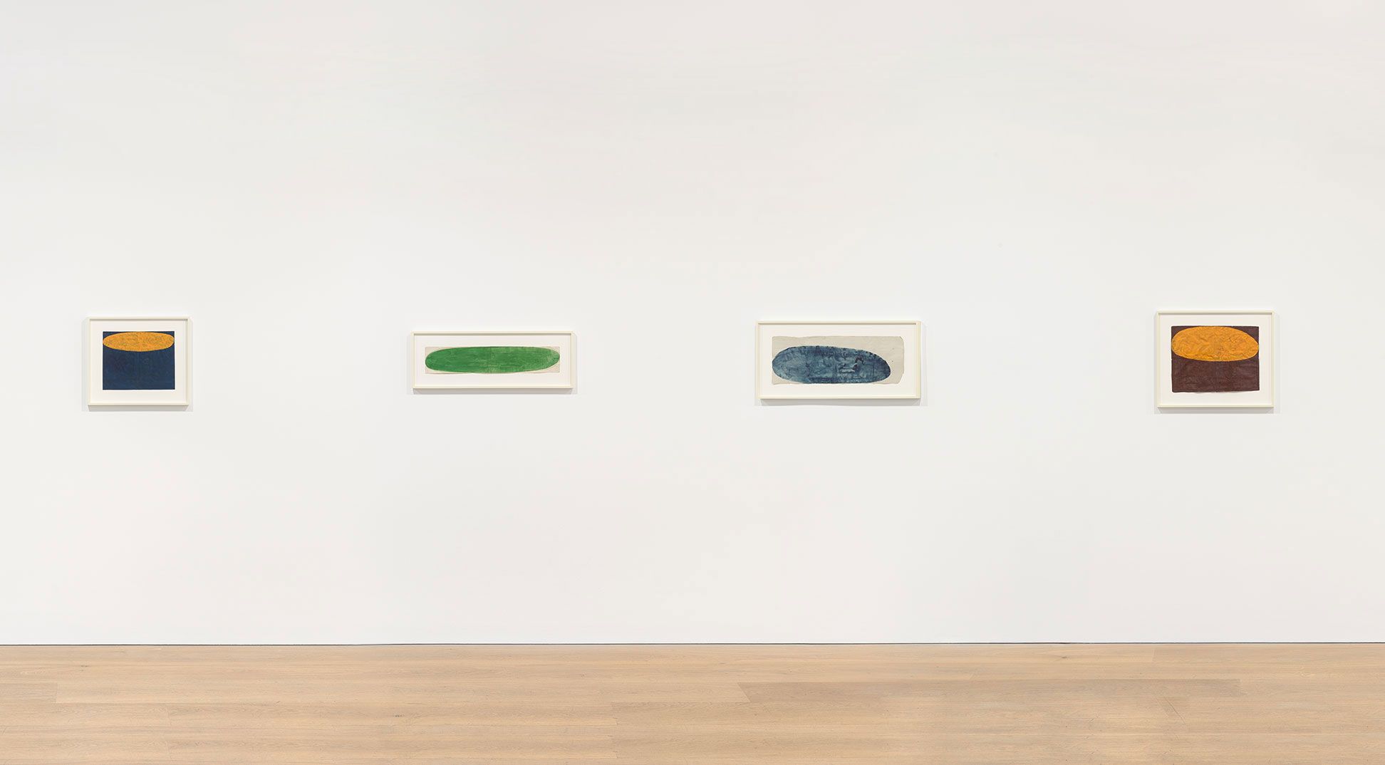  An installation view featuring works by Suzan Frecon, dated 2017