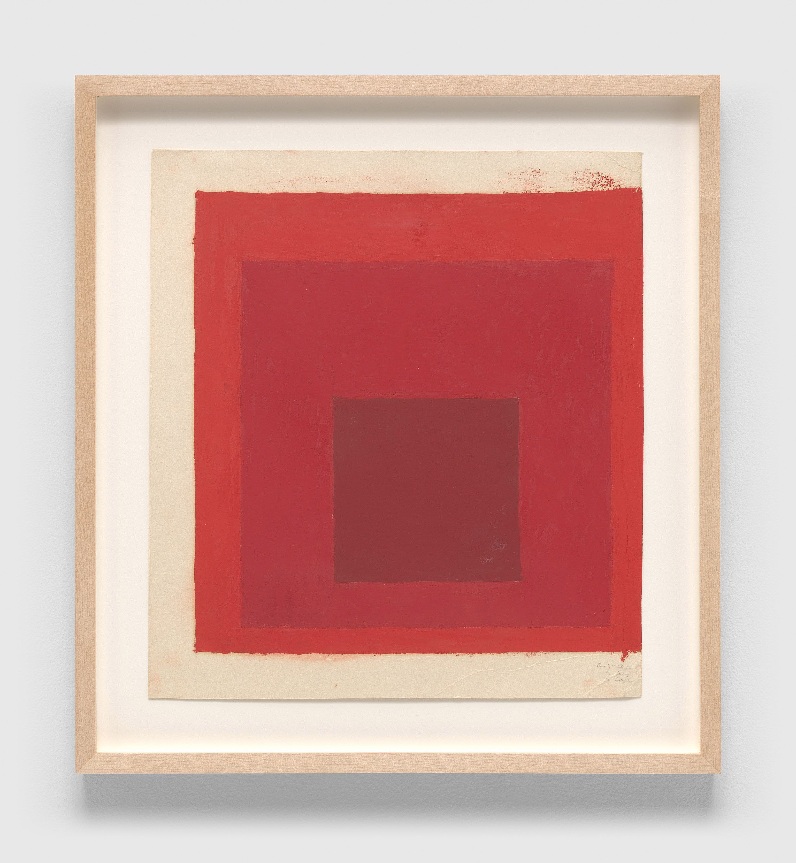 A painting by Josef Albers, titled Color study for a Homage to the Square, circa 1966 to 1970.