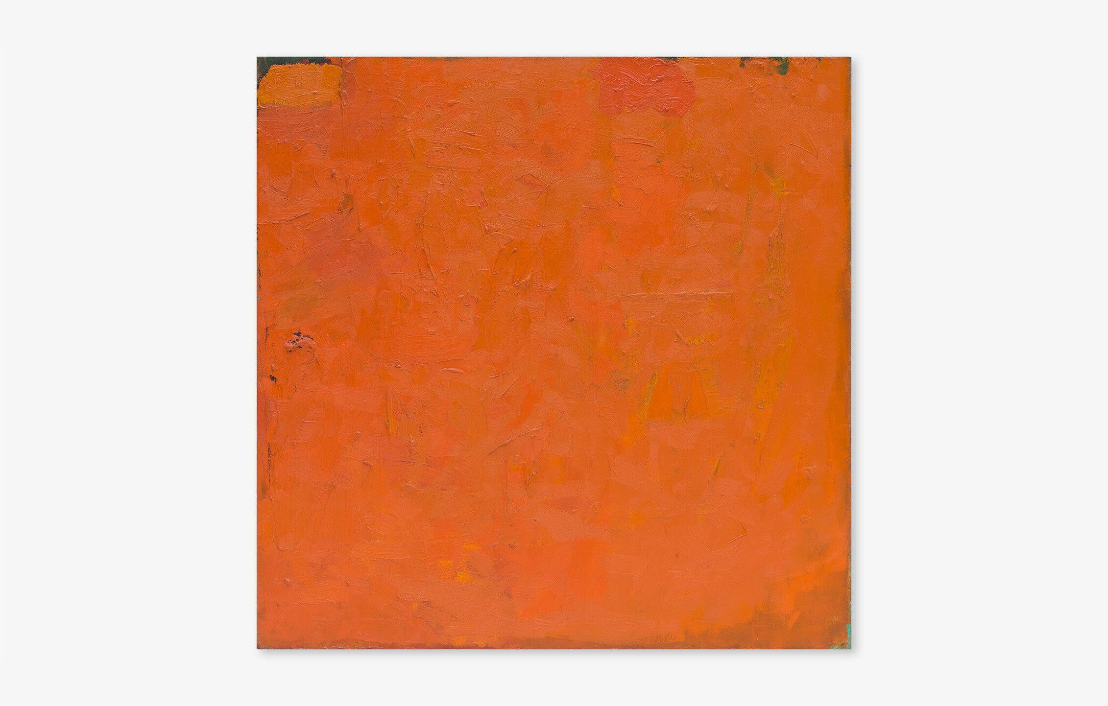 A painting by Robert Ryman, called Untitled (Orange Painting), dated 1955 to 1959.