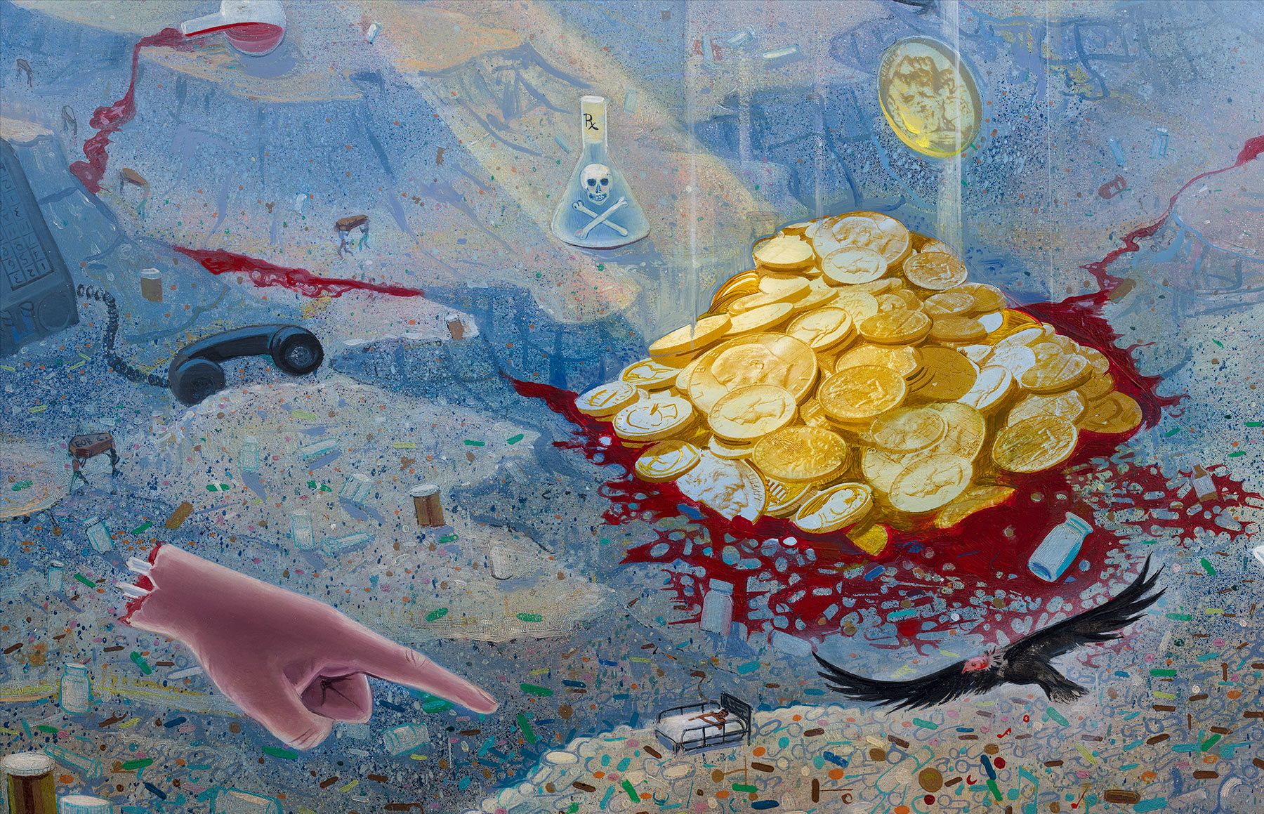 A detail from a painting by Frank Moore, titled Wizard, dated 1994.