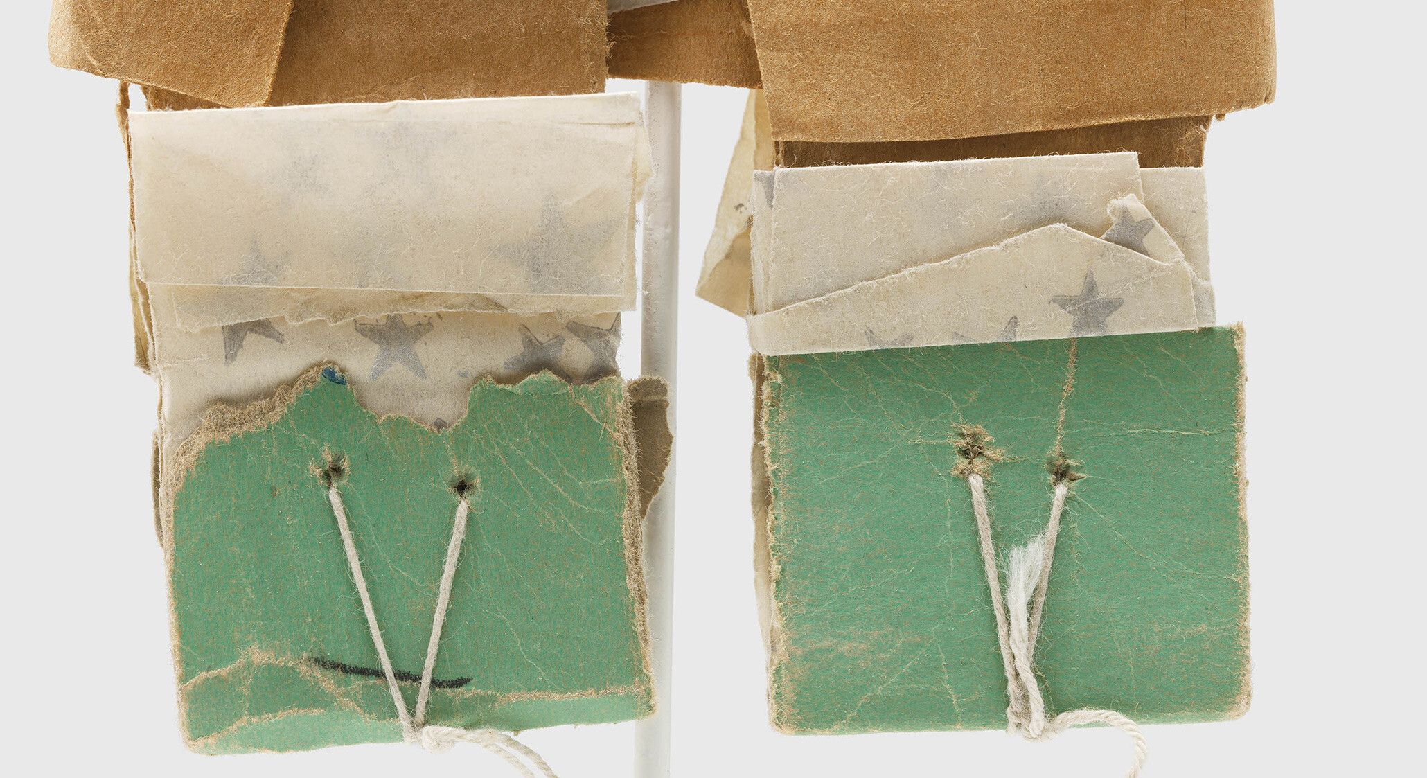 A detail of an untitled paper work by James Castle not dated