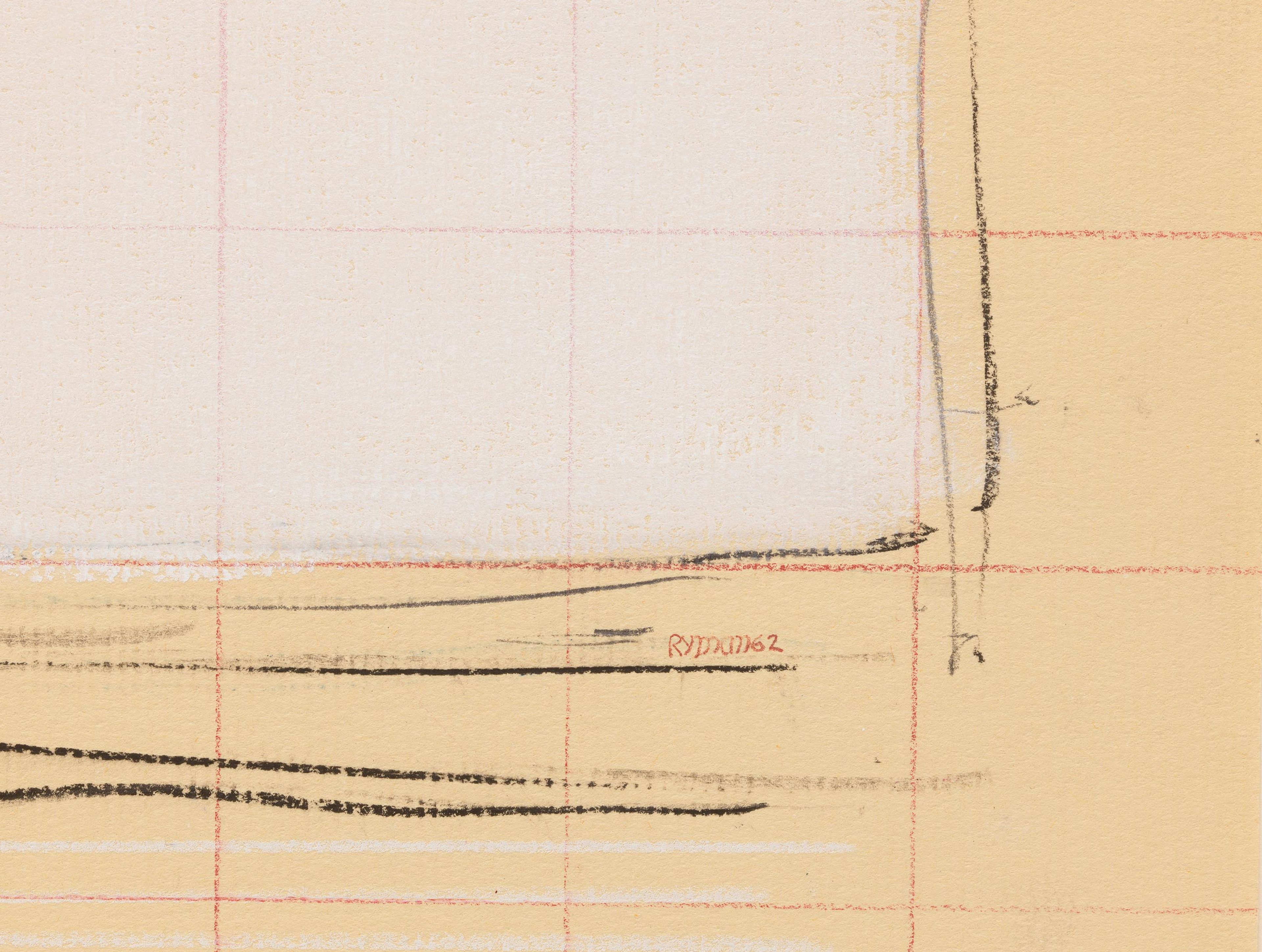 A detail from a work on paper by Robert Ryman, called Untitled Study, circa 1962.