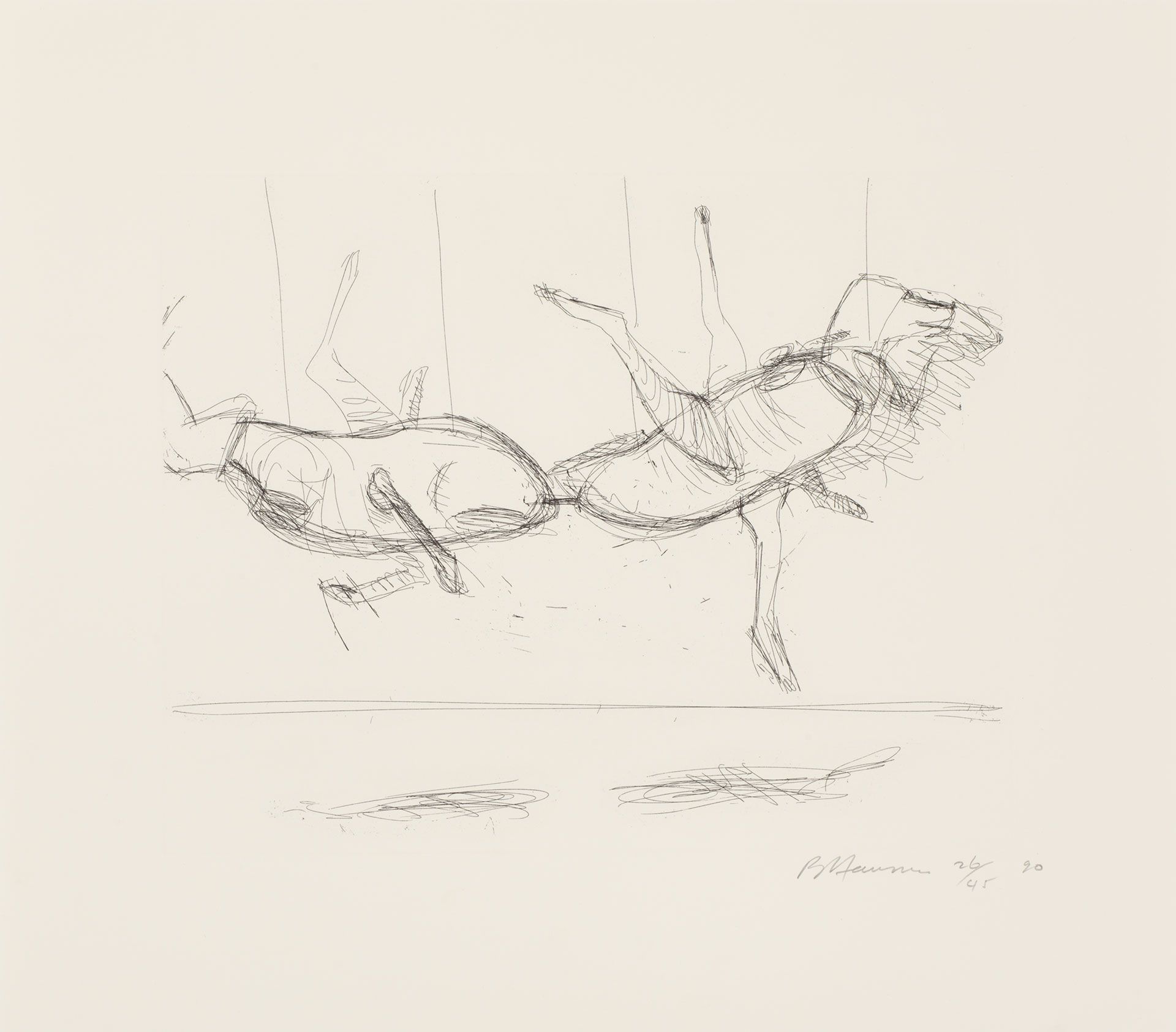 An untitled work on paper by Bruce Nauman dated 1989-1990