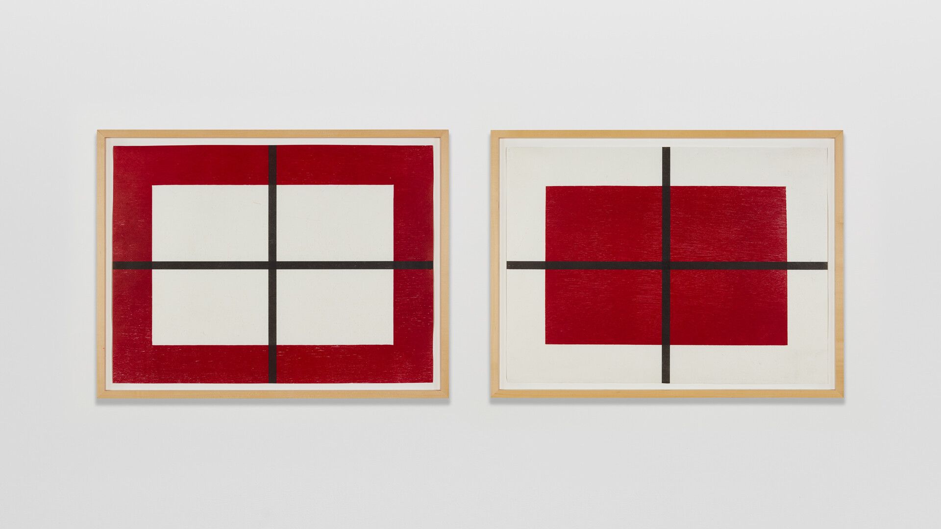 A photo featuring two of twenty prints from Donald Judd, Untitled 1992-1993/2020, dated 2020