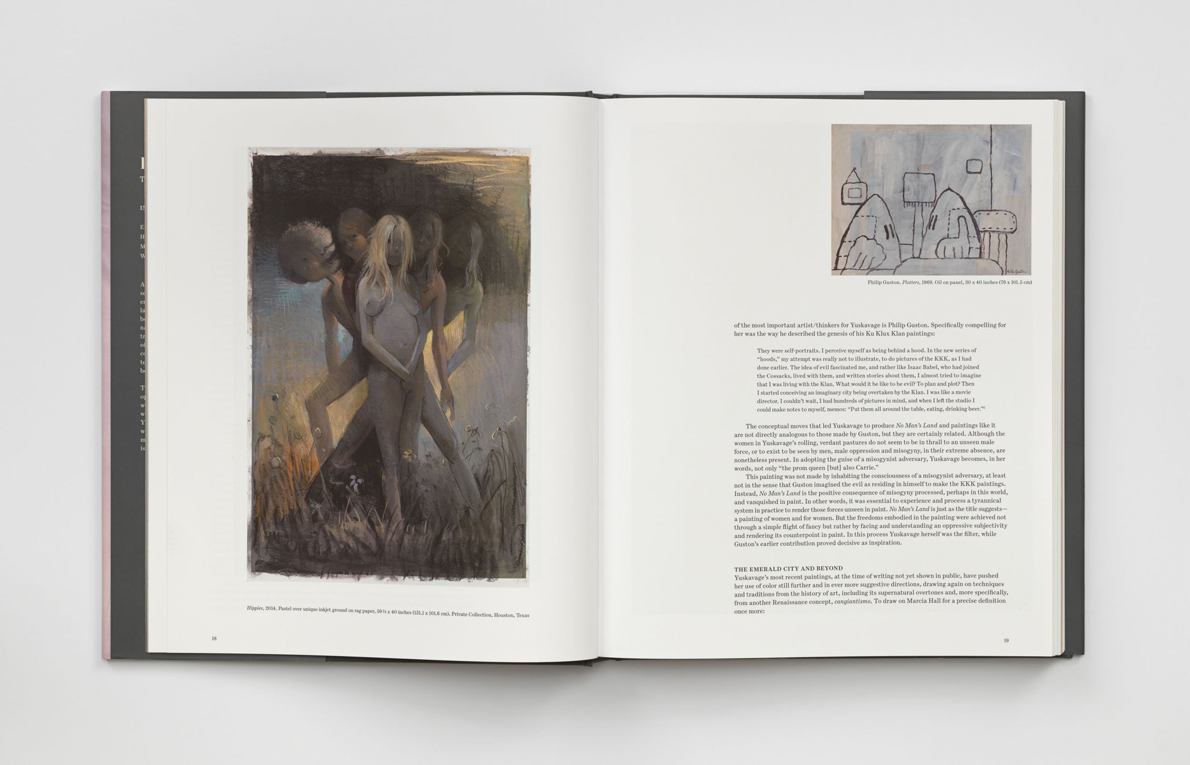 Interior spread of Lisa Yuskavage's book titled The Brood.