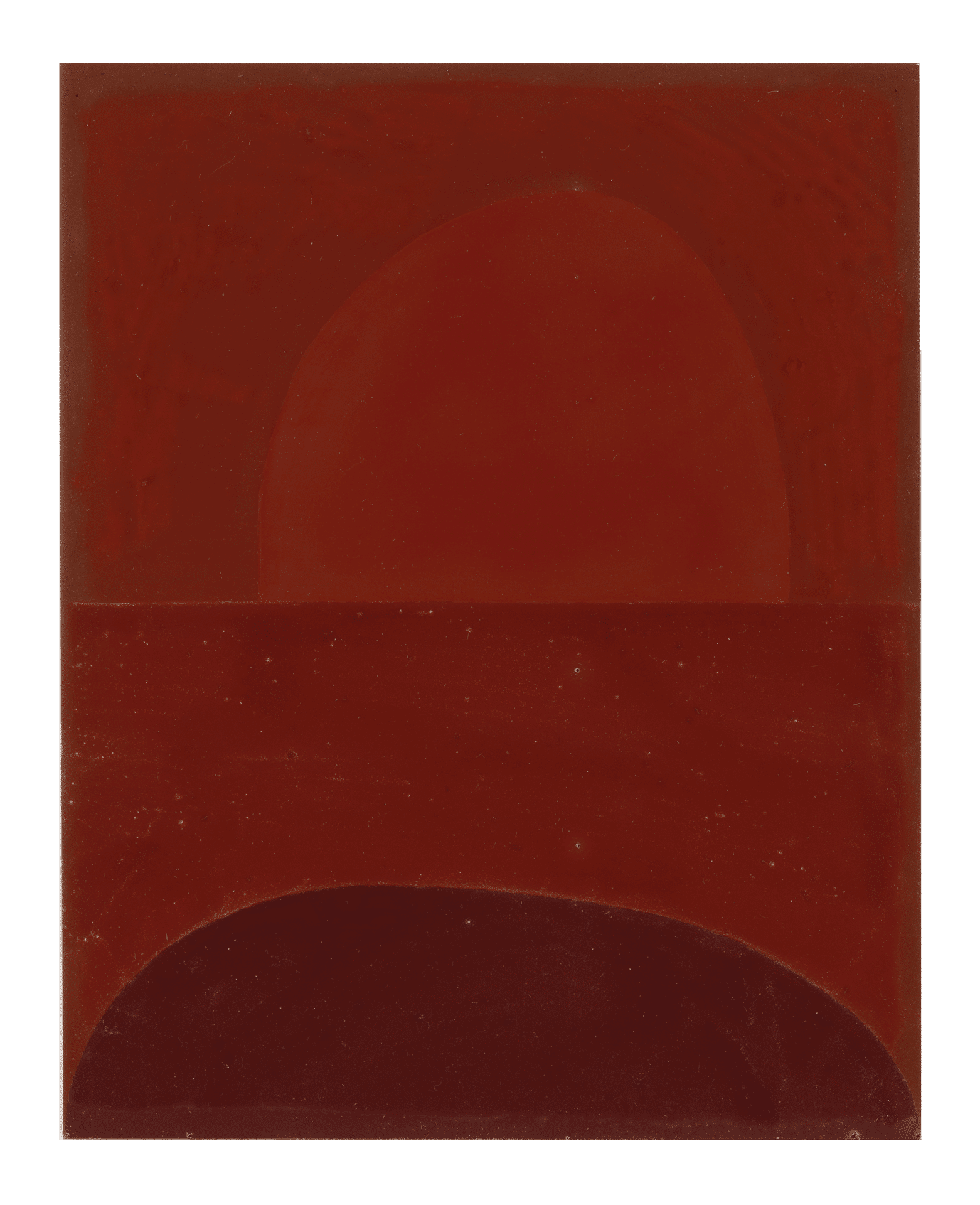 A painting by Suzan Frecon, titled version o, dark to light, dated 2008.