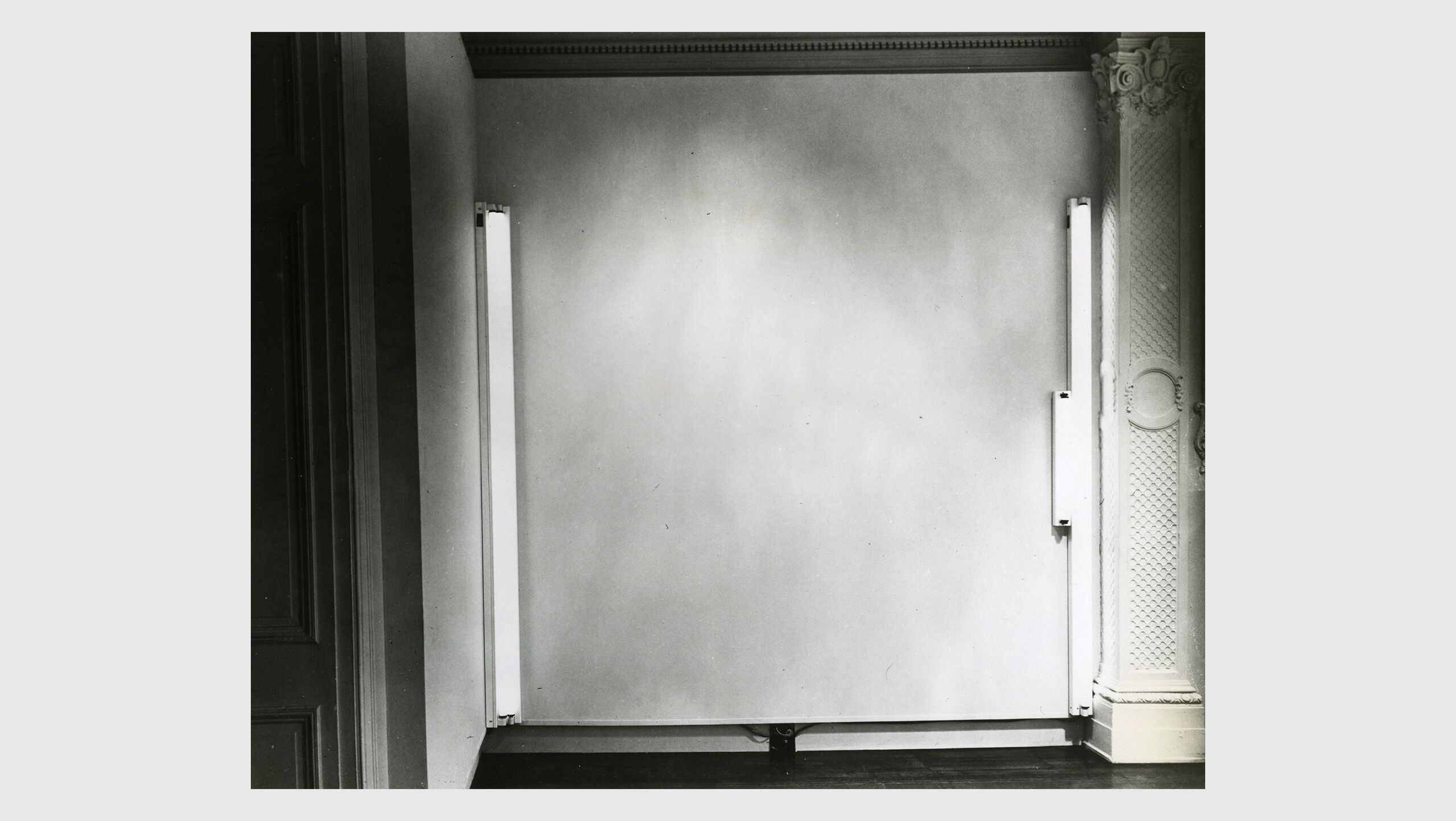 An Installation view, Dan Flavin, Kornblee Gallery, 58 East 79th Street, New York, January 7–February 2, dated 1967