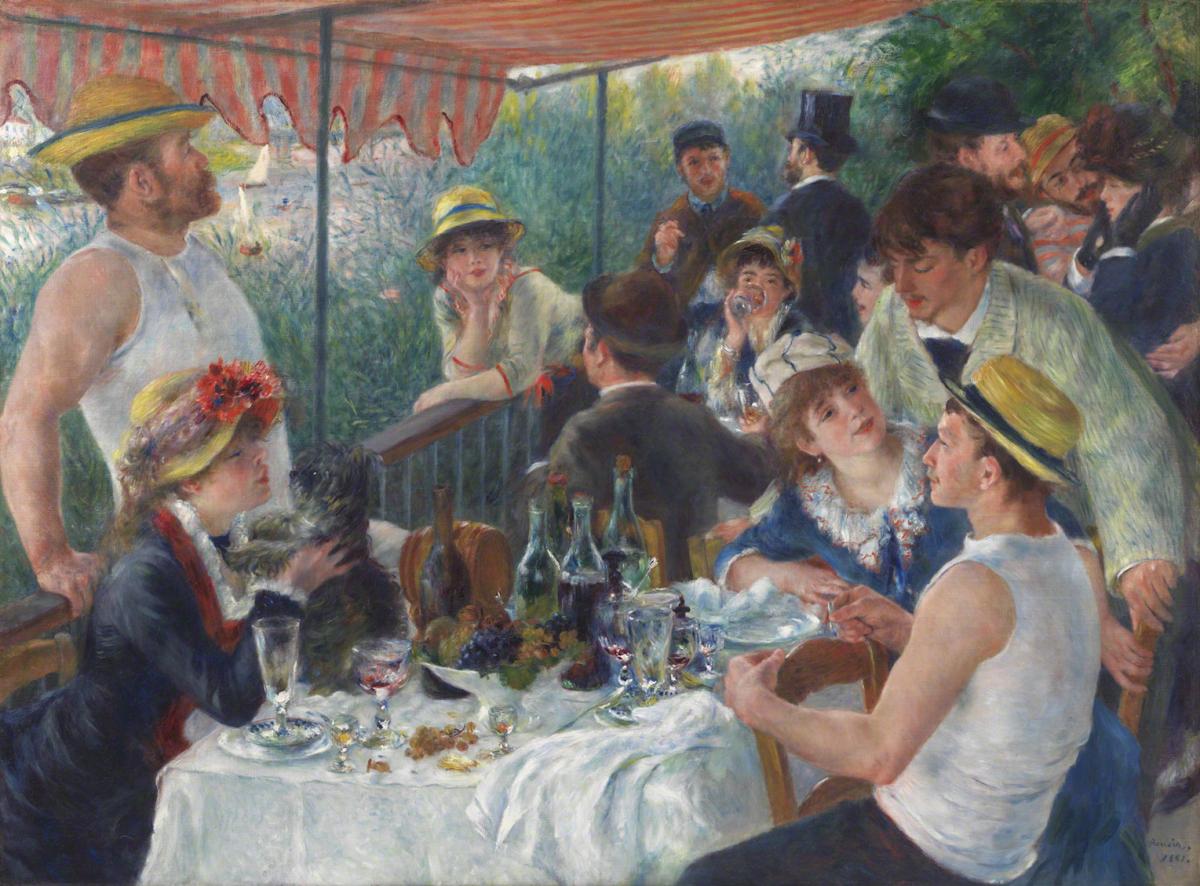 A painting by Pierre-Auguste Renoir titled Luncheon of the Boating Party, circa 1880–1881