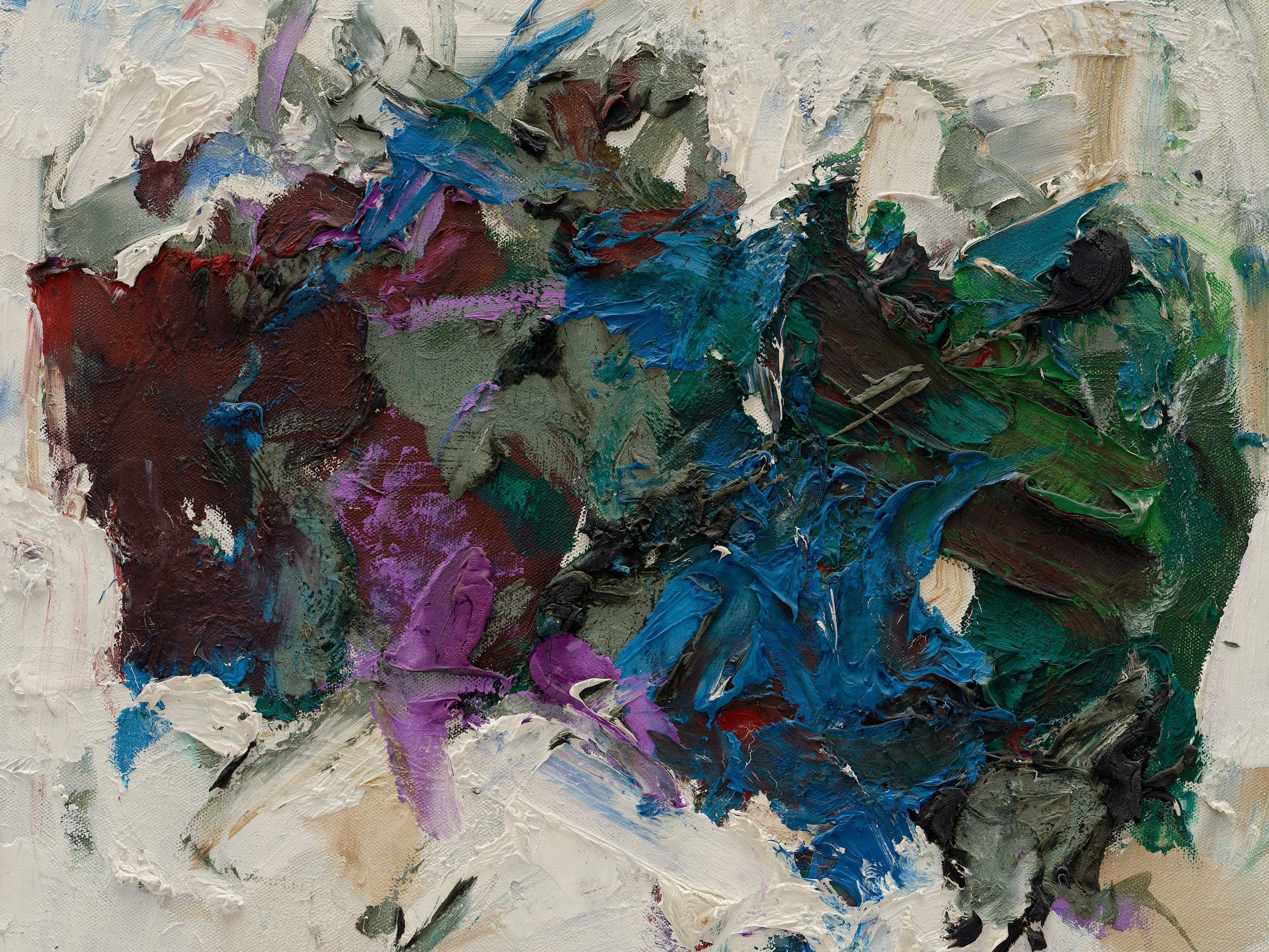 A detail from an untitled painting by Joan Mitchell, dated circa 1965.