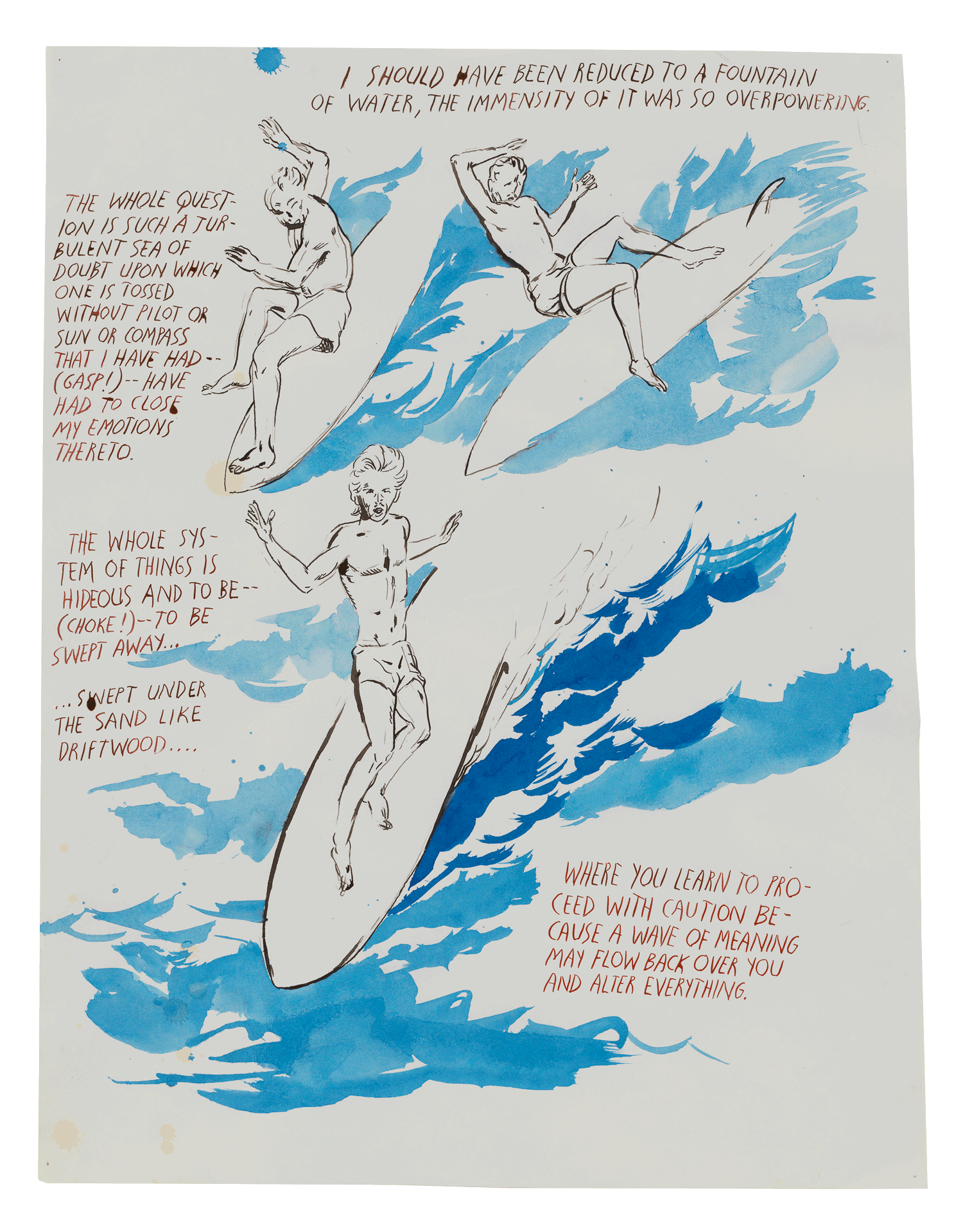 A drawing by Raymond Pettibon, titled No Title (I should have...), dated 1997.
