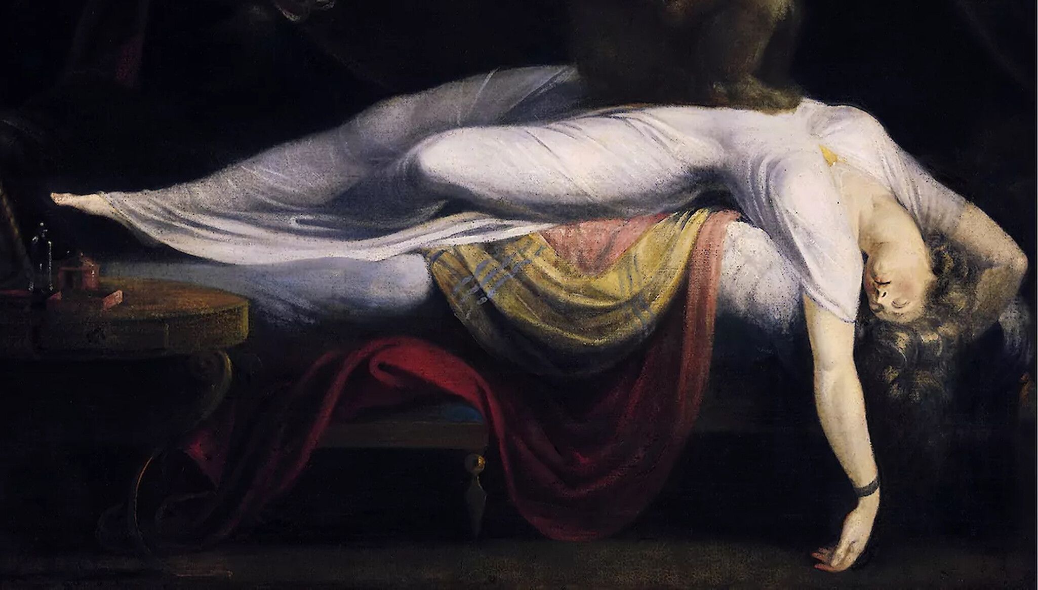 An artwork by Henry Fuseli, titled The Nightmare, dated 1781. Collection of Detroit Institute of Arts
