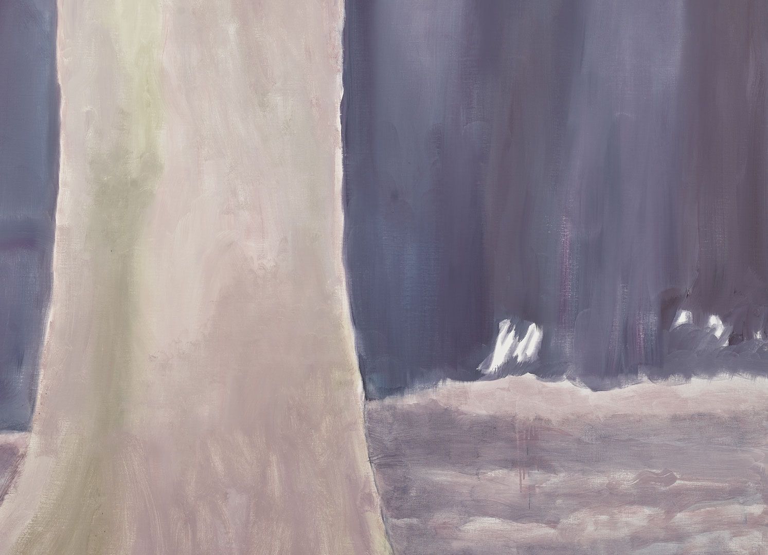 A detail from a painting by Luc Tuymans, titled Tree, dated 2019