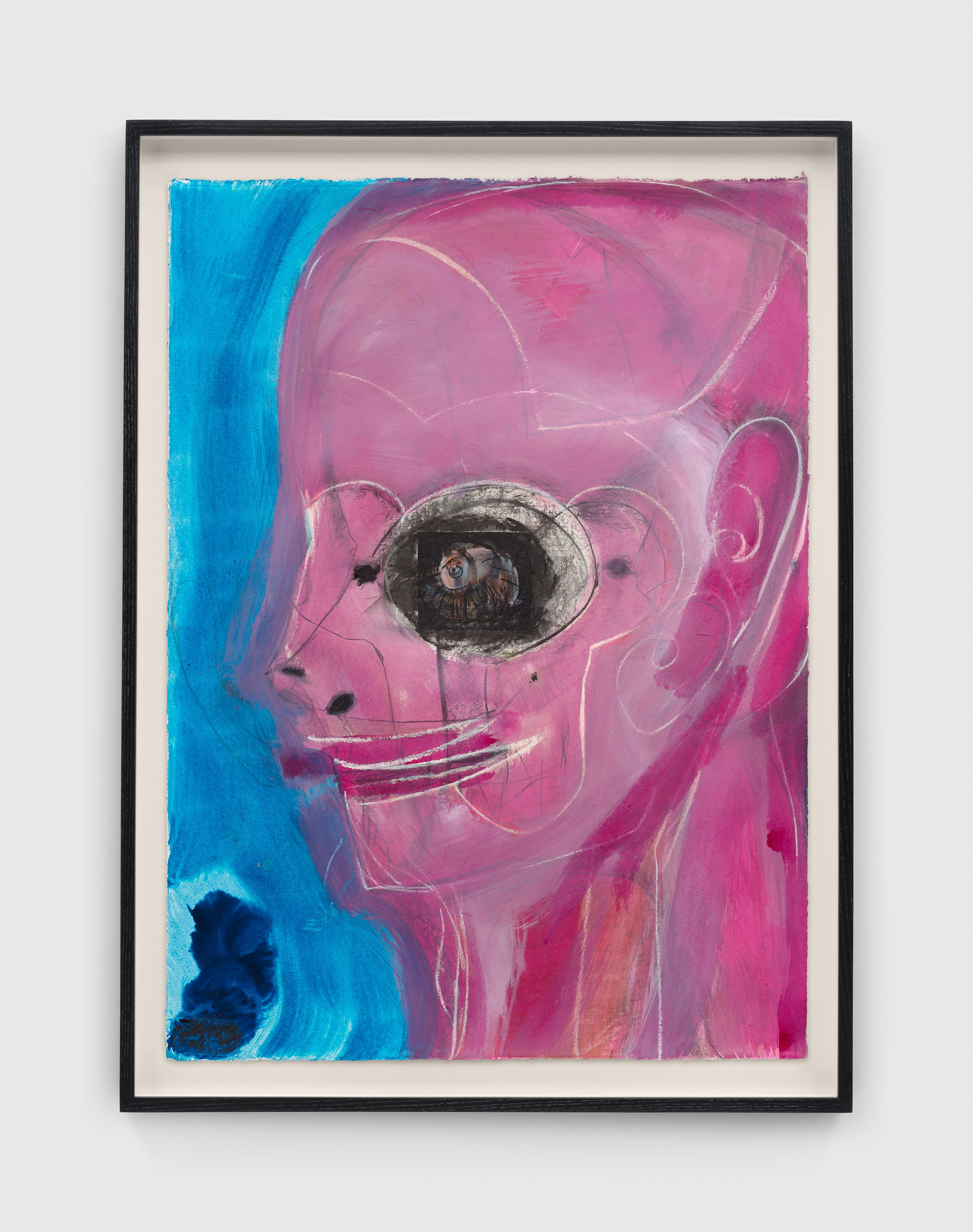 An untitled work on paper by Huma Bhabha, dated 2025.