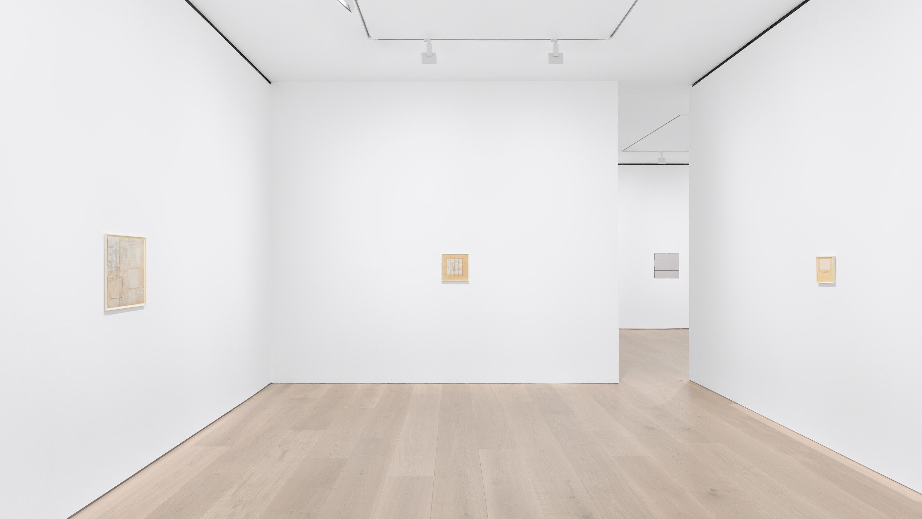 Installation view, Robert Ryman: Line, David Zwirner, London, 2023.