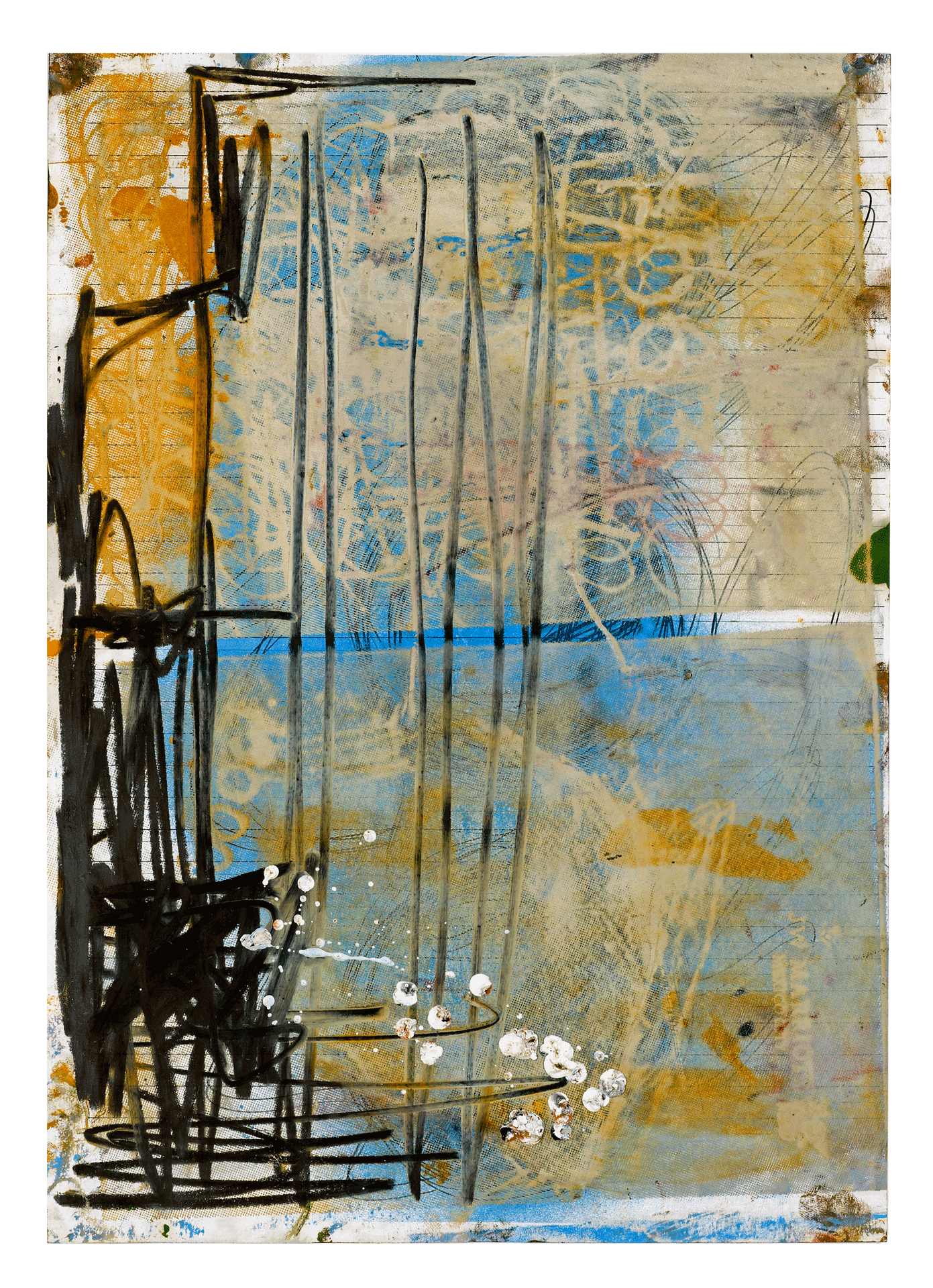 An untitled work on paper by Oscar Murillo, dated 2015.