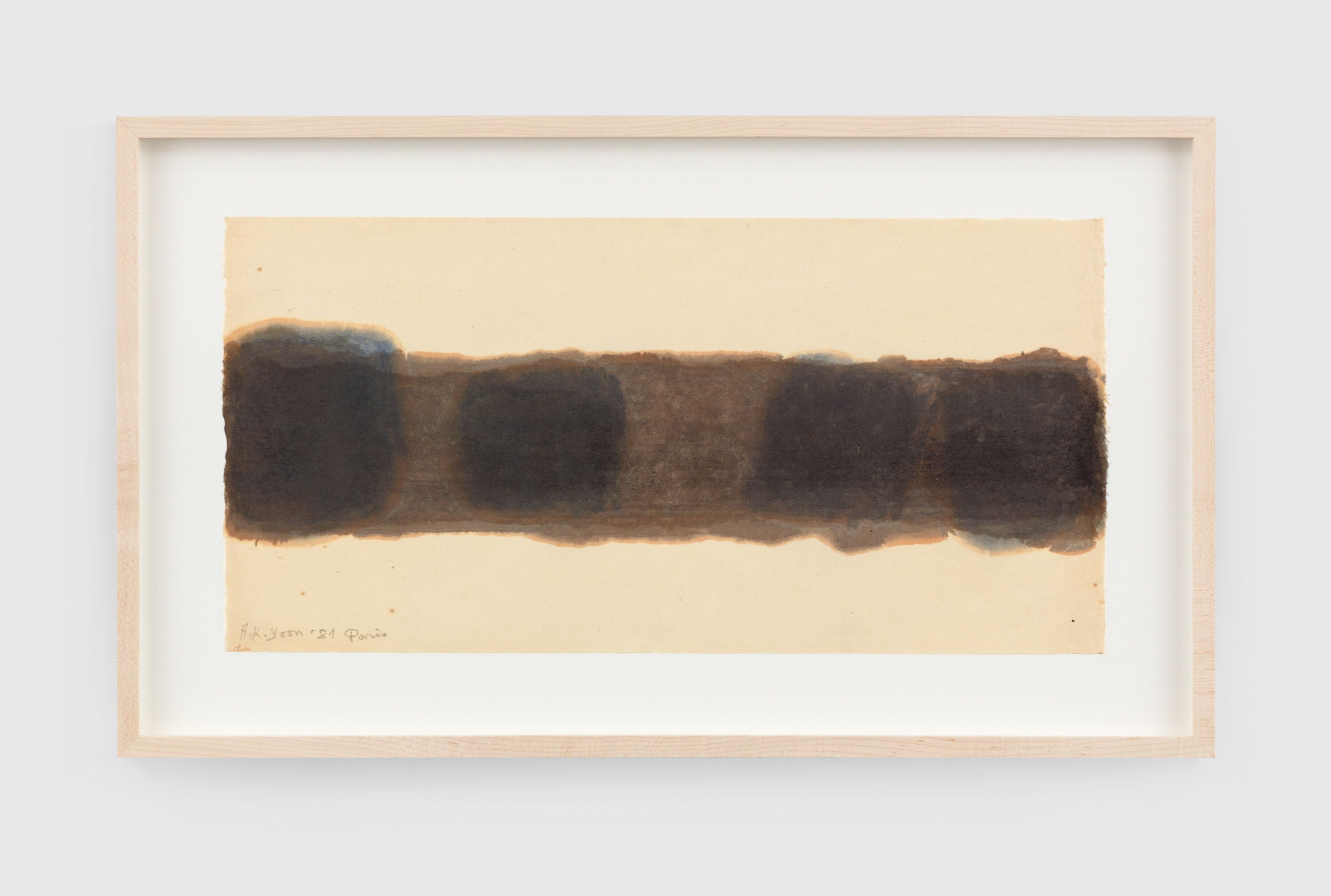 A work on paper by Yun Hyong-keun, titled Burnt Umber & Ultramarine, dated 1981.