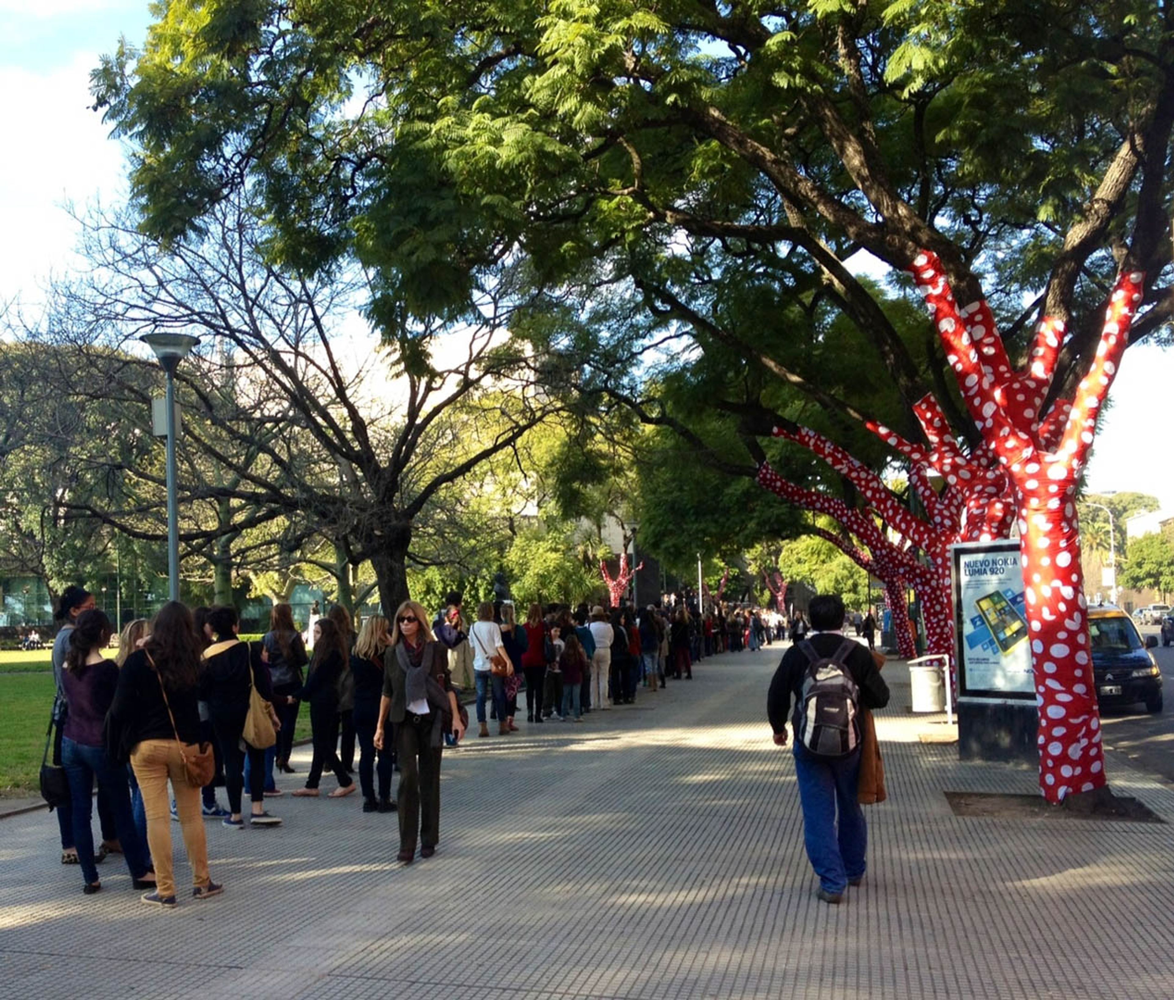 Installation view of¬†Yayoi Kusama's exhibition Infinite Obsession¬†at Museo de Arte Latinoamericano de Buenos Aires- Fundaci√≥n Costantini, dated 2013.