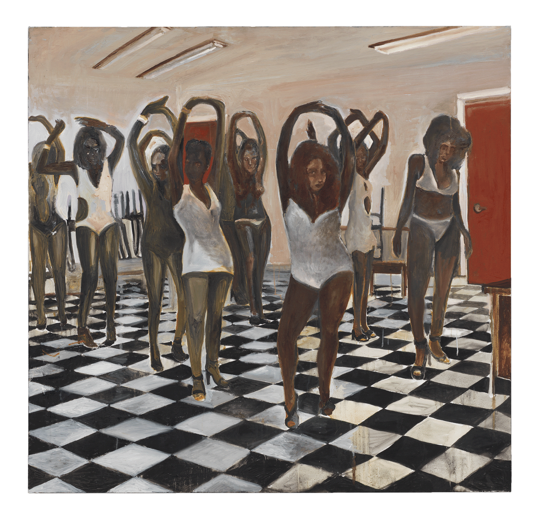 A painting by Noah Davis, titled The Casting Call, dated 2008.