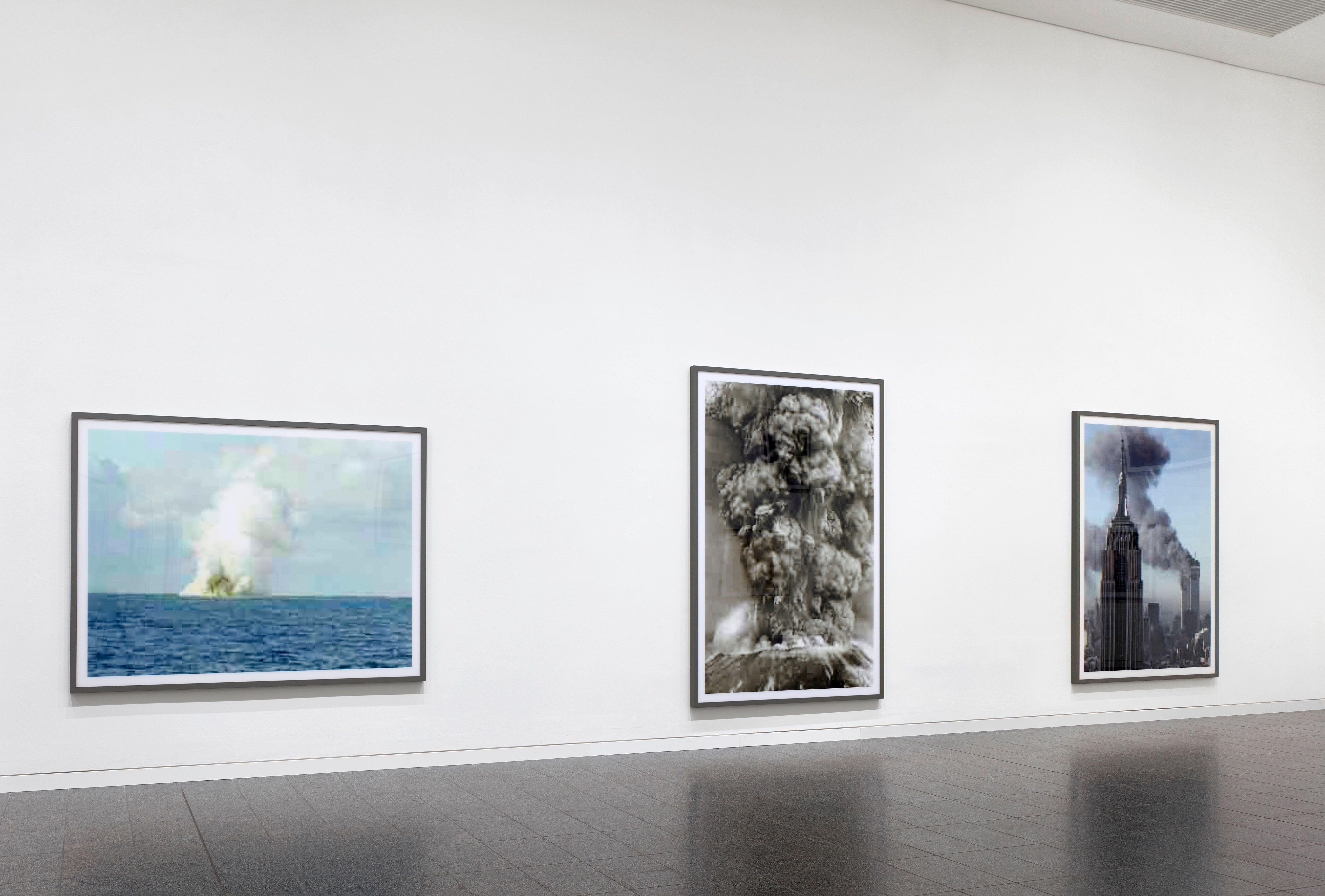 An installation view featuring works by Thomas Ruff, dated 2020