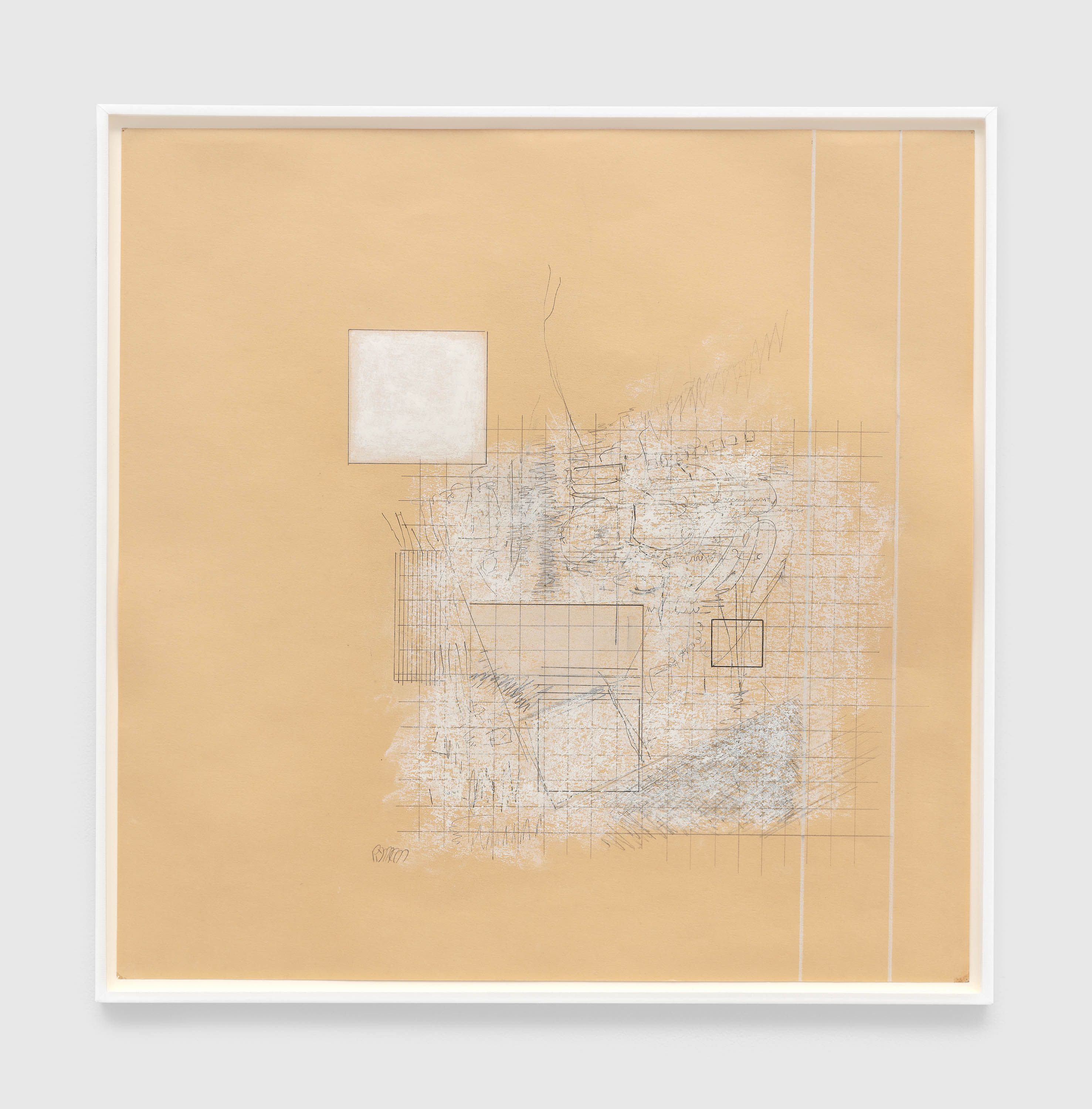 A work on paper by Robert Ryman, titled Yellow Drawing #6, dated 1963.