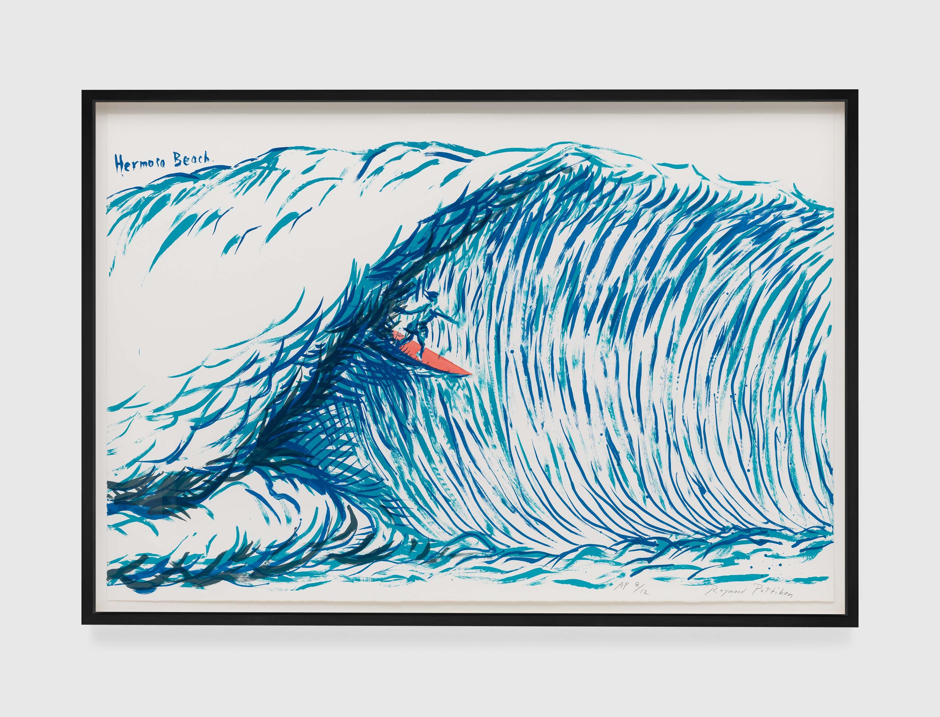 A print by Raymond Pettibon, called No Title (Hermosa Beach), dated 2019.