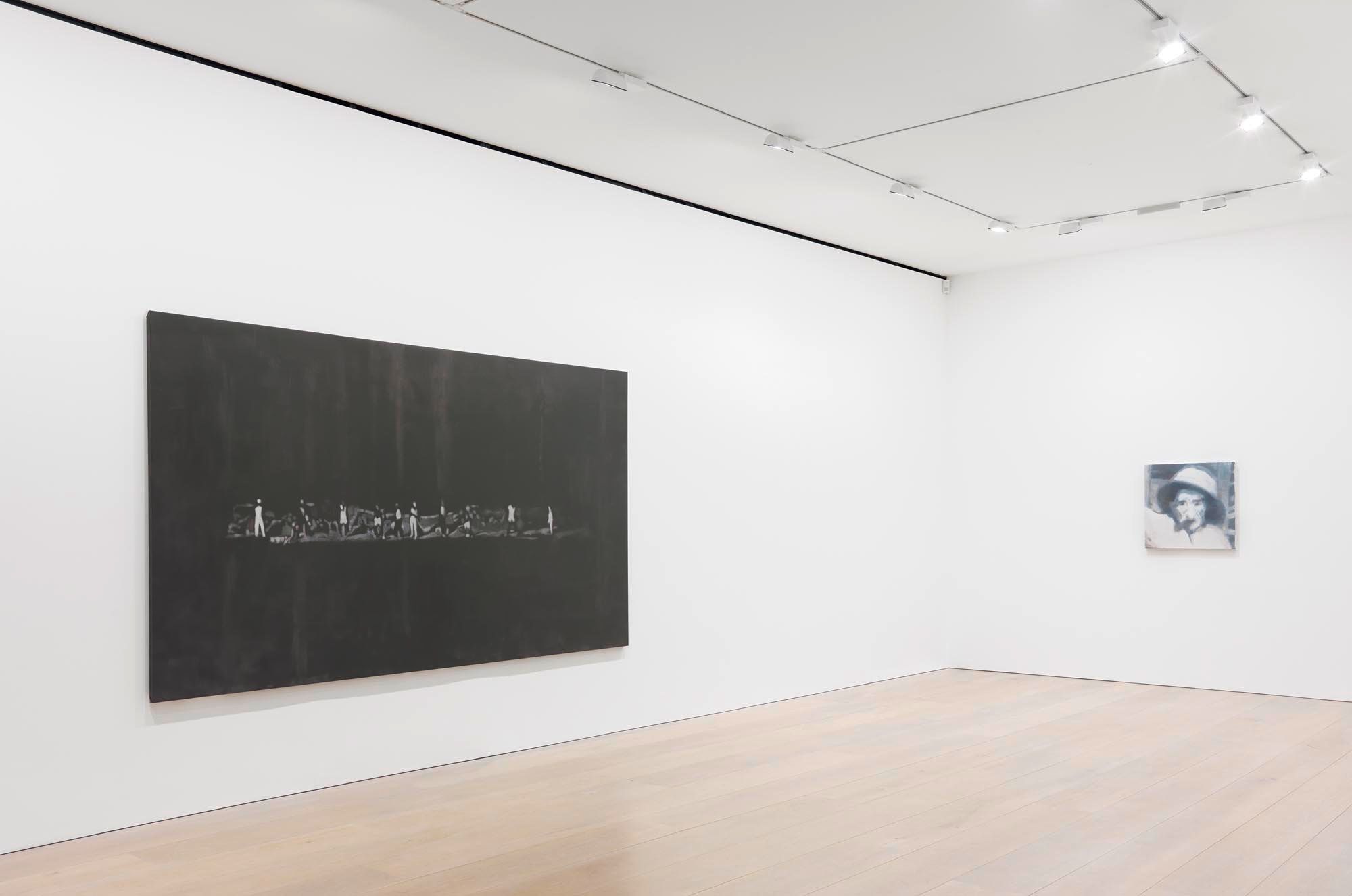 Installation view of the exhibition Luc Tuymans: The Shore, at David Zwirner in London, dated 2015.