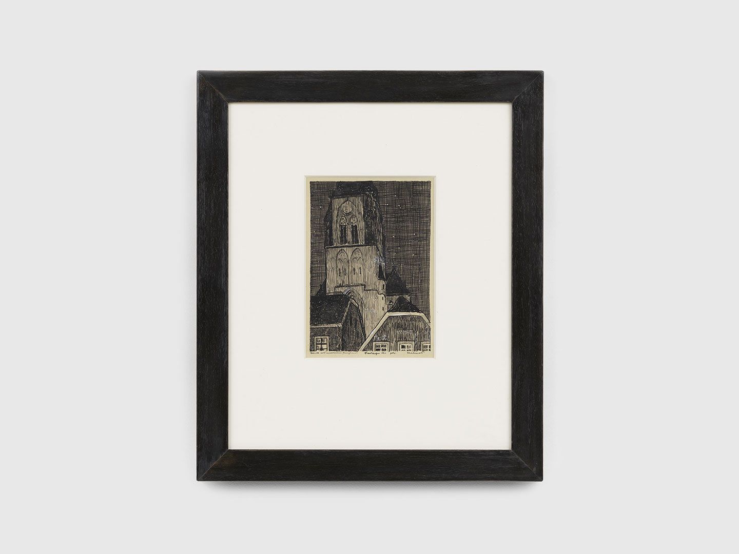 A mixed media work on paper by Josef Albers, titled Blick aus meinem Fenster Stadtlohn 1911 Juli (View from my window Stadtlohn 1911 July), dated 1911.