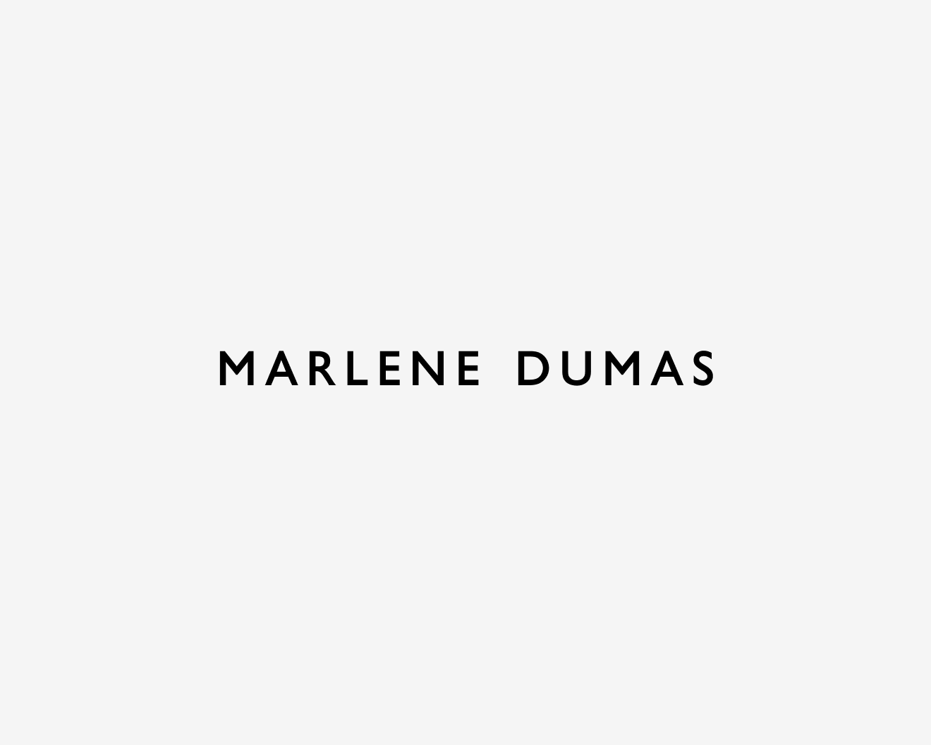A graphic name card for Marlene Dumas, dated 2020