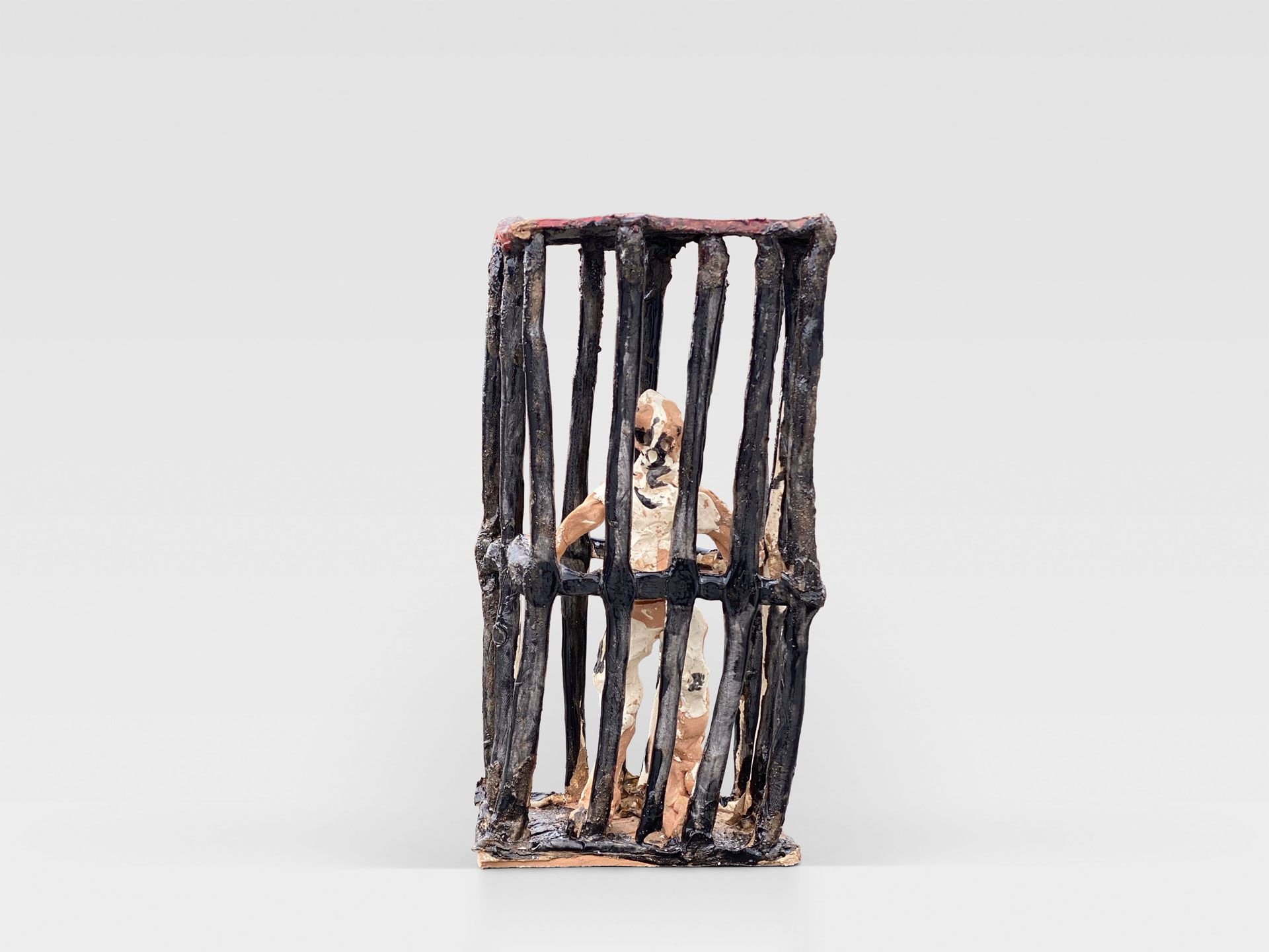 A sculpture by Josh Smith titled Prison, dated 2013.