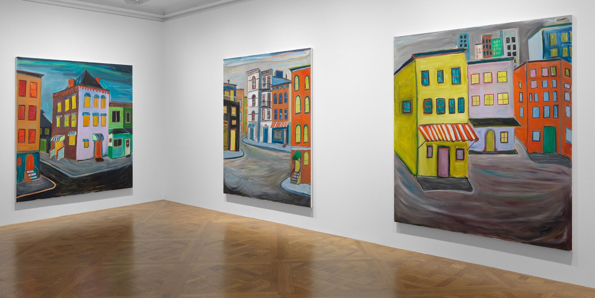 An installation view of the exhibition Josh Smith: Spectre at David Zwirner, New York, in 2020.
