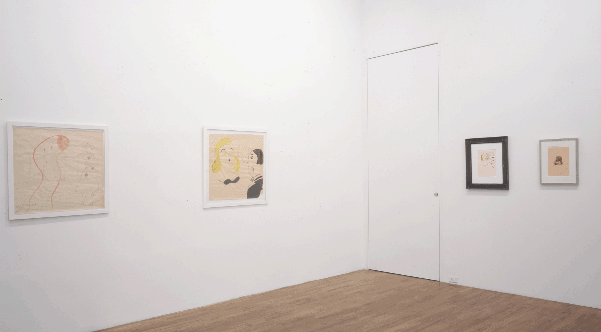 An installation view of the exhibition Sigmar Polke: Works on Paper from the 1960's, at David Zwirner New York, dated 1995.