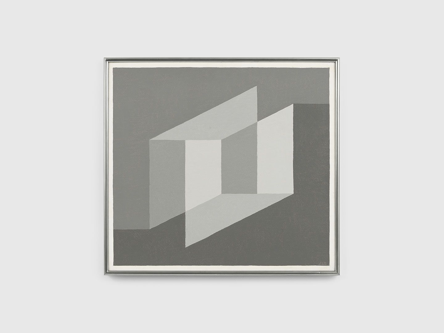 A painting by Josef Albers, titled Indicating Solids, dated 1971.