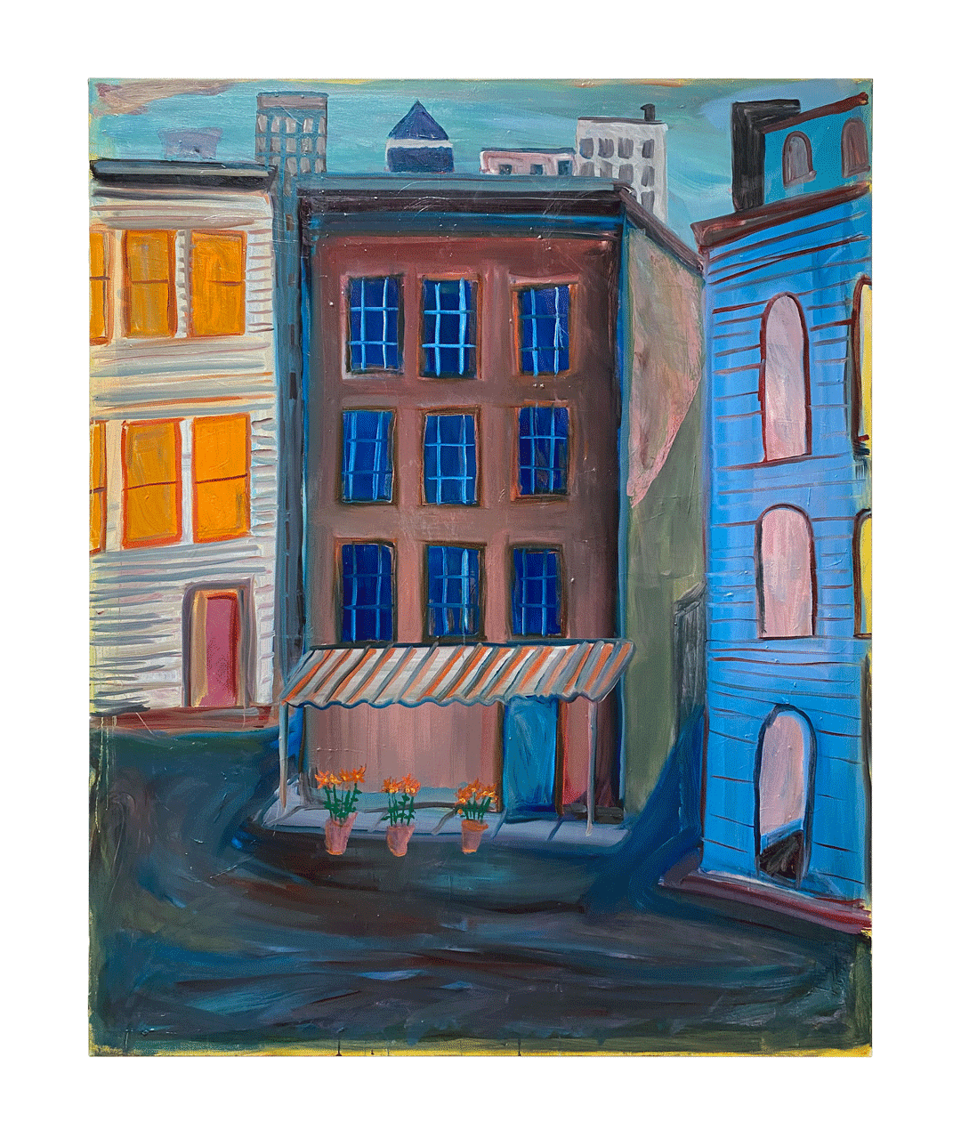 An untitled painting by Josh Smith, dated 2020.