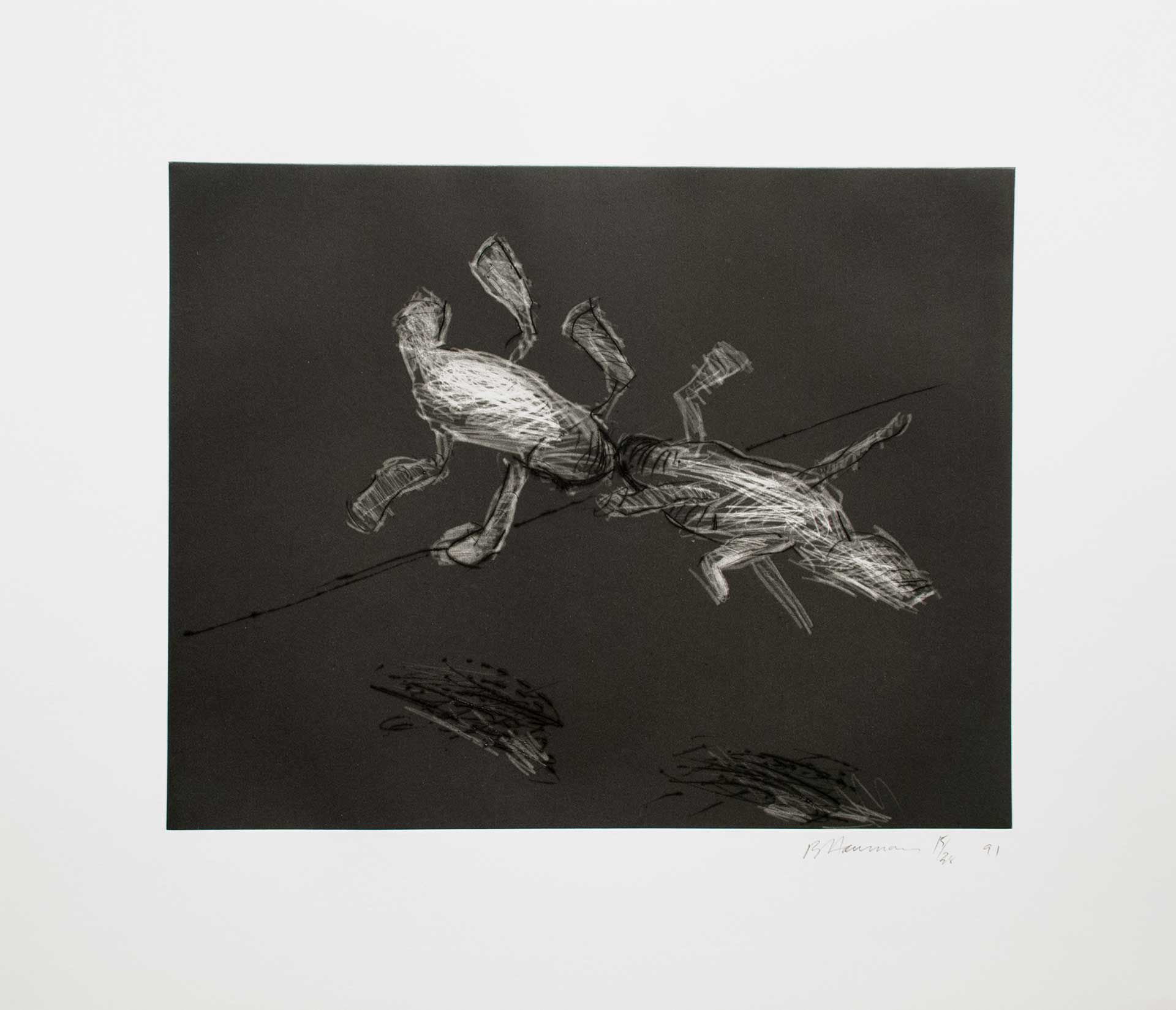 An untitled work on paper by Bruce Nauman dated 1990-1991