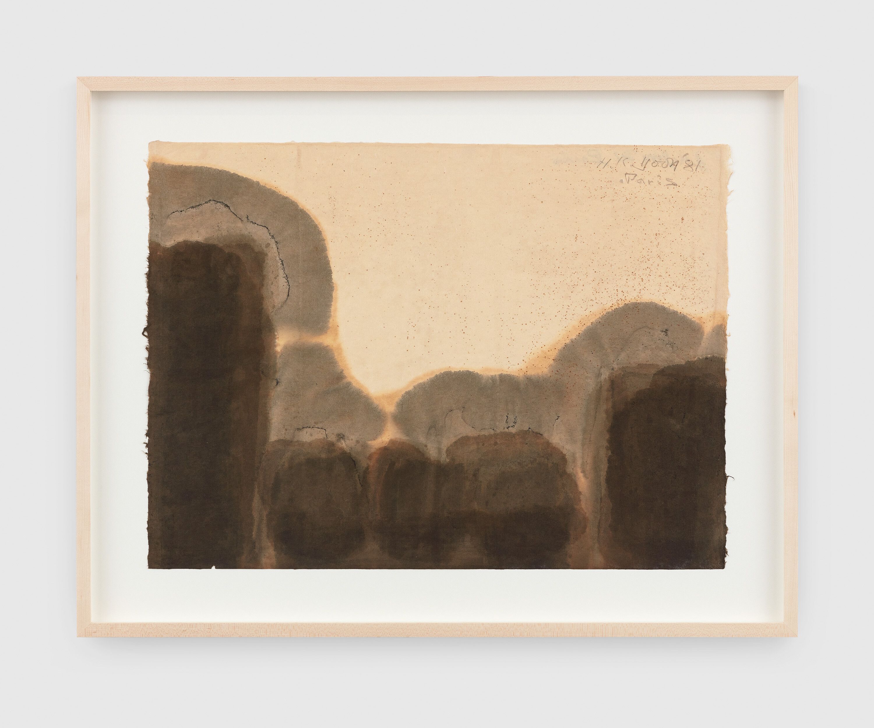 A work on paper by Yun Hyong-keun, titled Burnt Umber & Ultramarine, dated 1981.