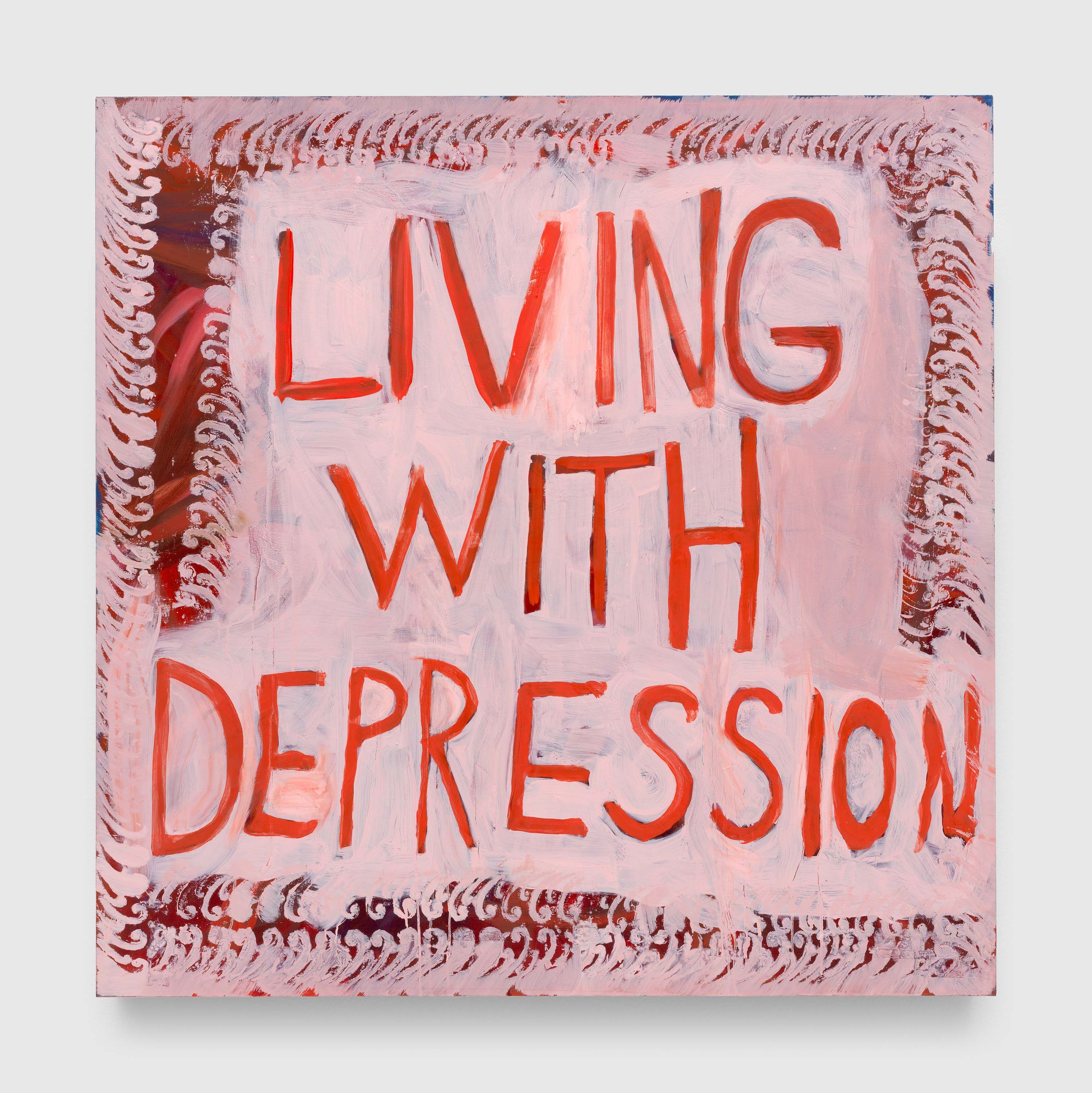 A painting by Josh Smith, titled Living with Depression, dated 2023.