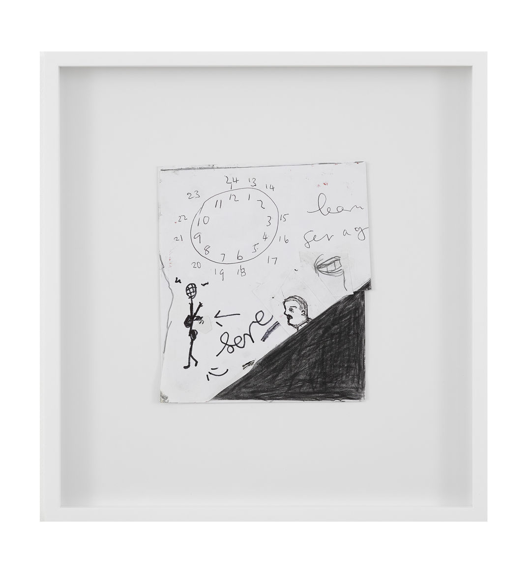 A work on paper by Rose Wylie, titled Small Black Serena, dated 2019.