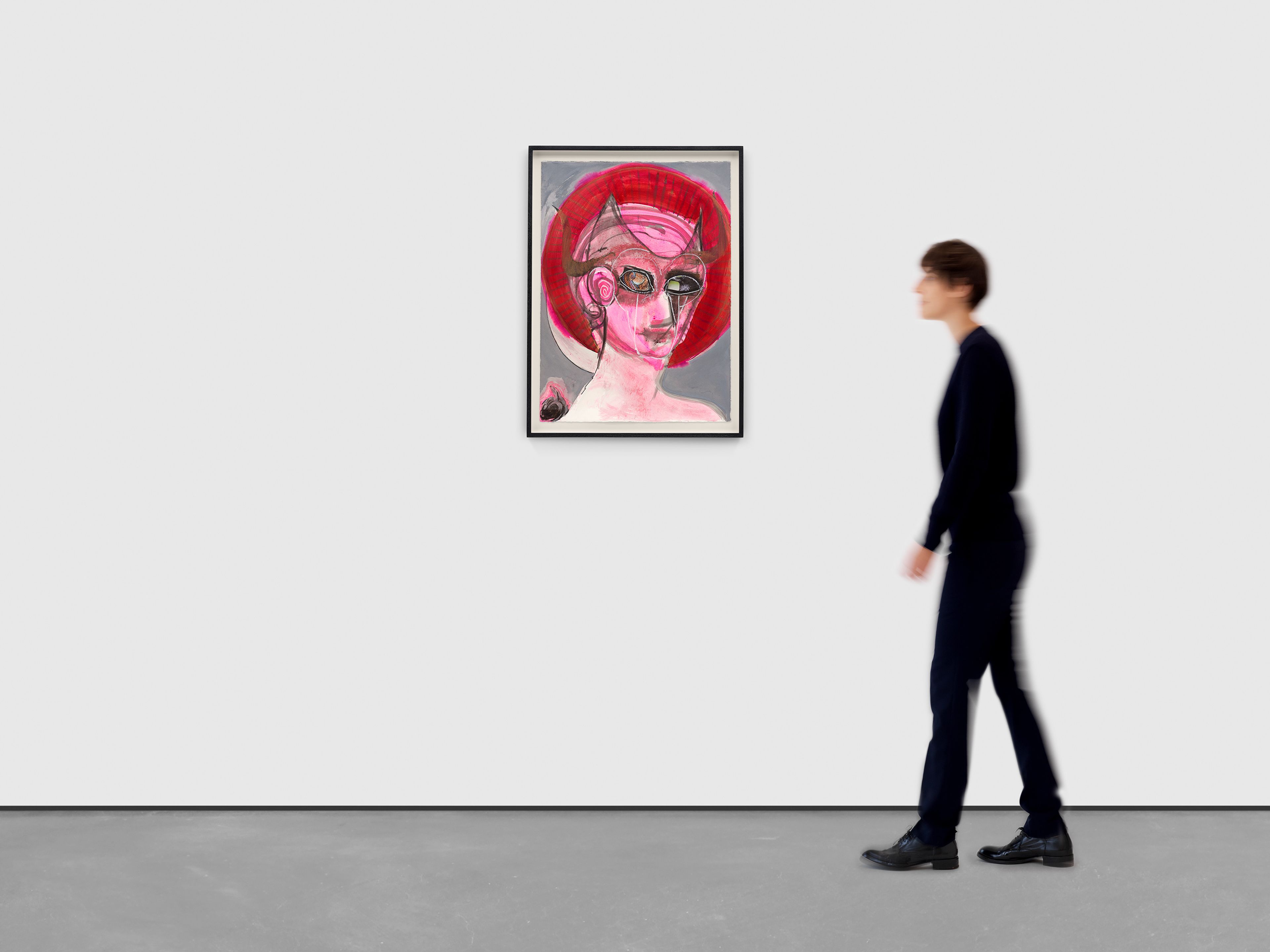 An untitled work on paper by Huma Bhabha, dated 2025.
