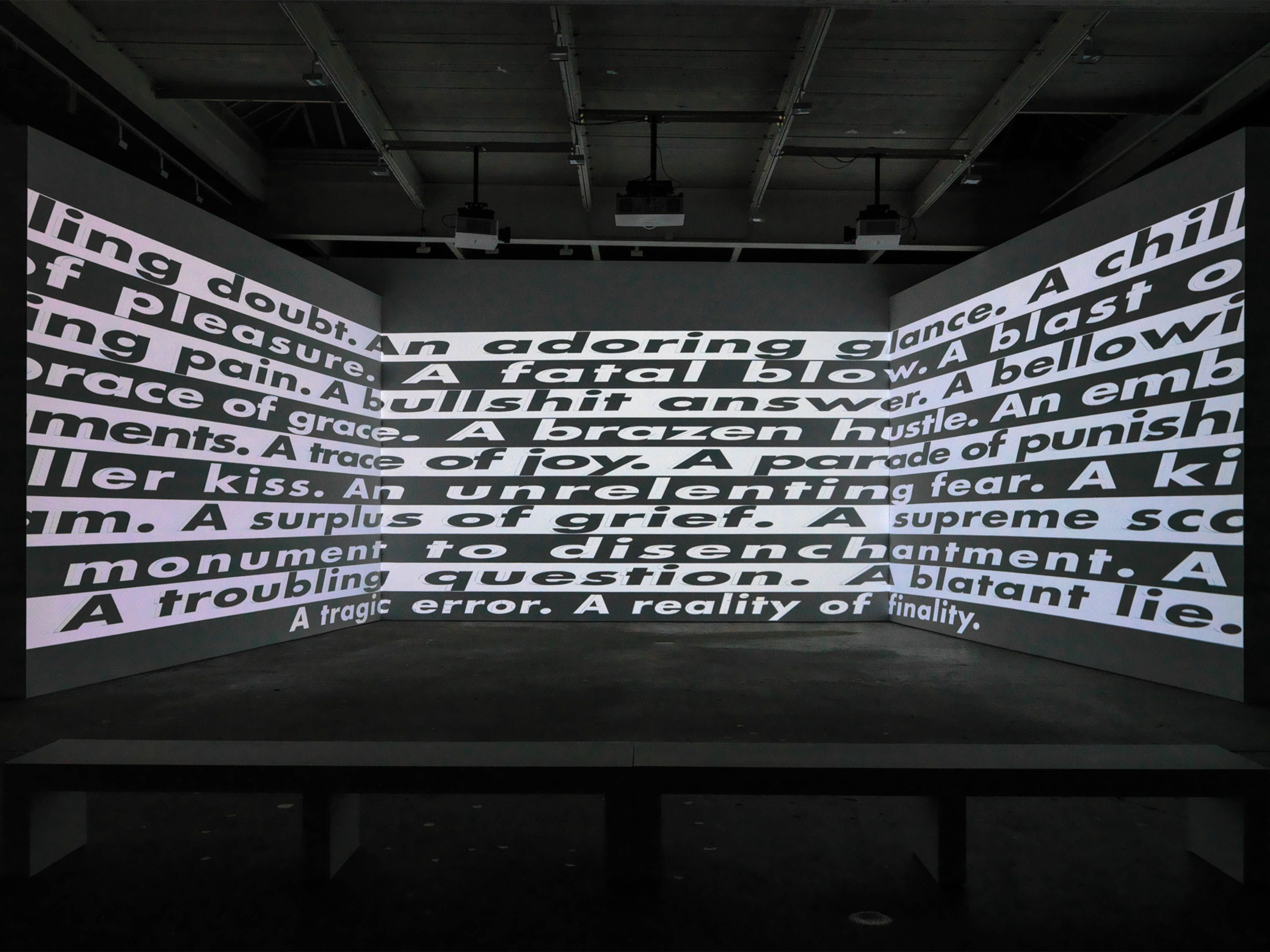 Installation view, Barbara Kruger, David Zwirner, New York, dated 2022
