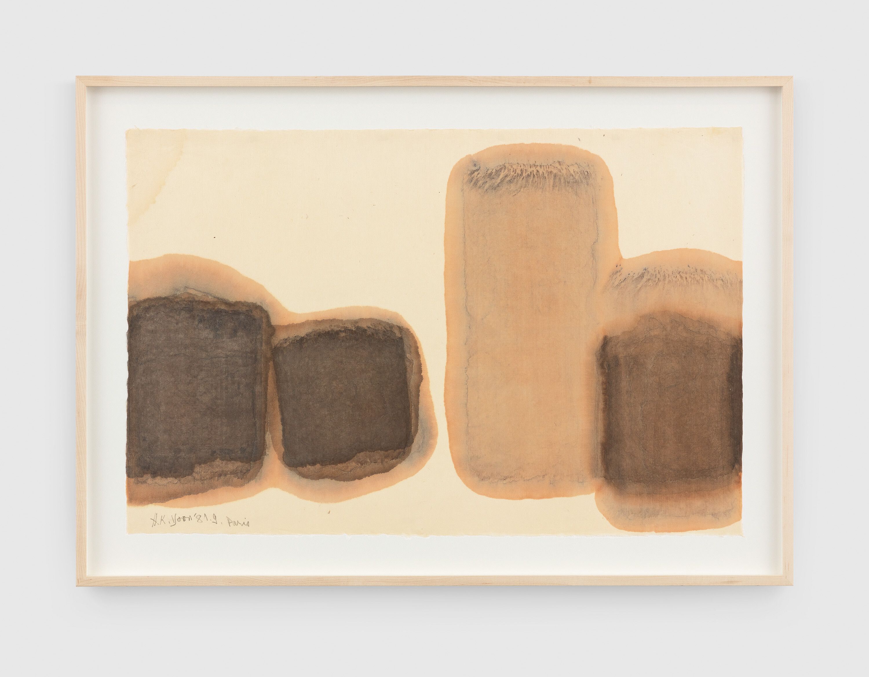 A work on paper by Yun Hyong-keun, titled Burnt Umber & Ultramarine, dated 1981.