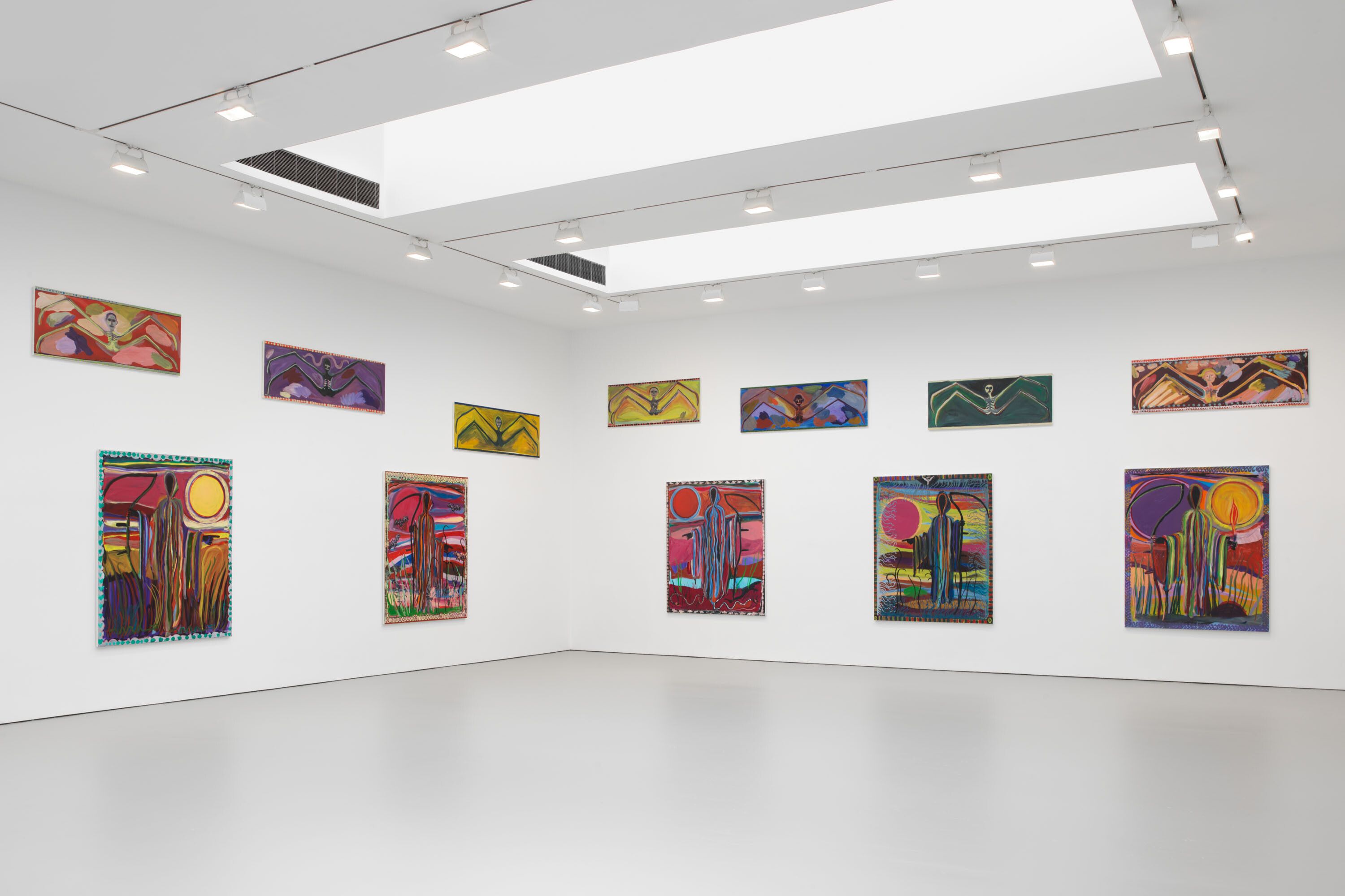 Installation view, Josh Smith: Emo Jungle, David Zwirner, New York, 2019.