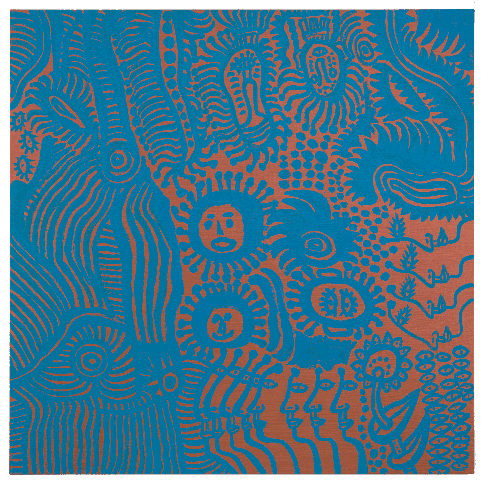 A painting by Yayoi Kusama, titled Brilliance of Love, dated 2013.