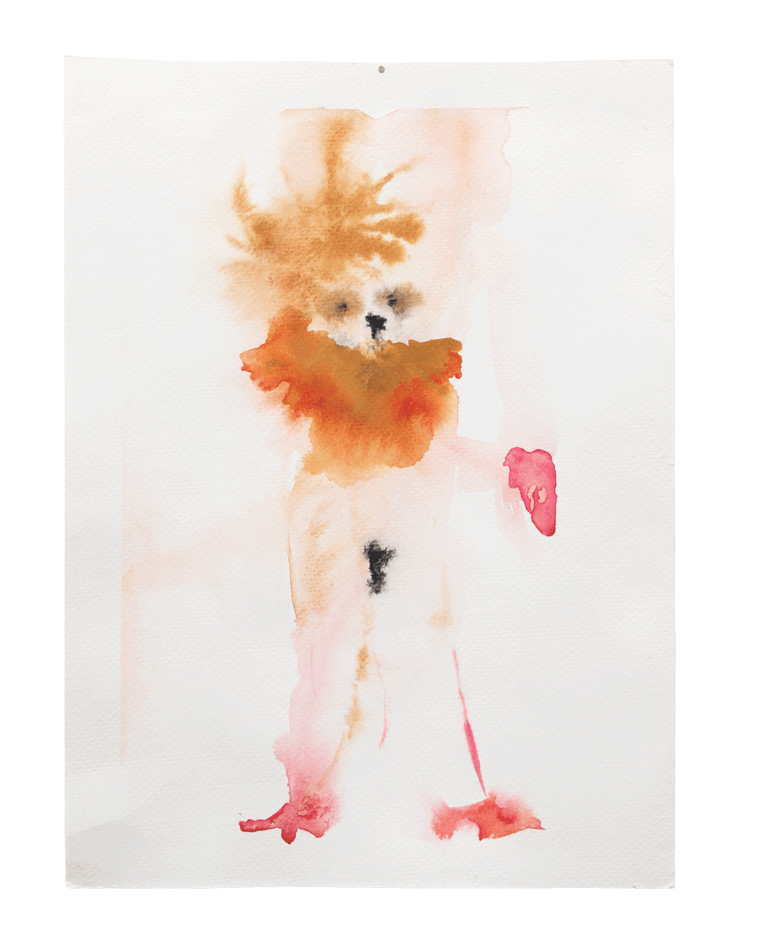 A work on Paper by Le Dai, titled a man and his dog 一个人和他的狗