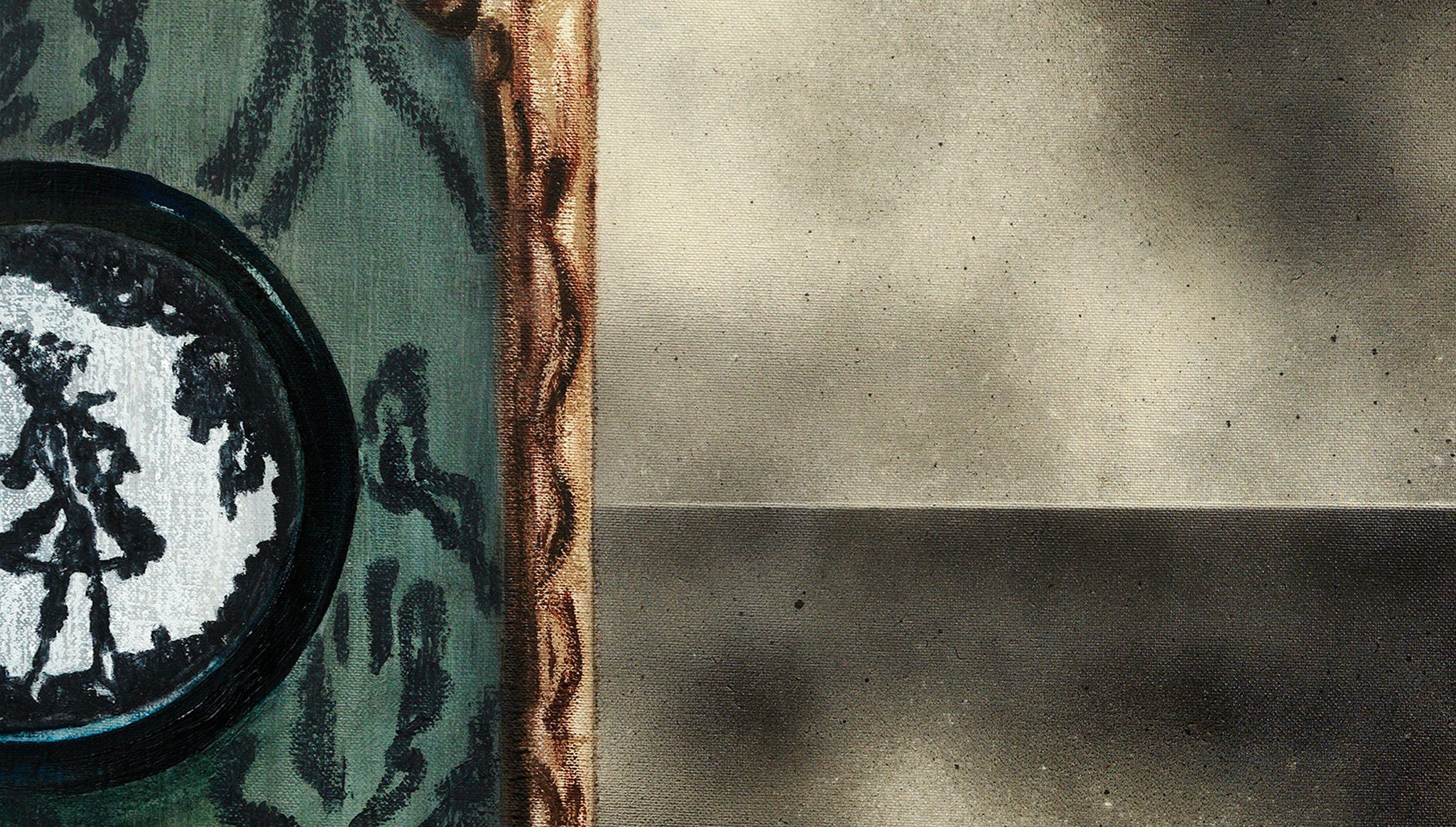 A detail of an artwork by Mamma Andersson, titled Speculi Oculo III, dated 2023
